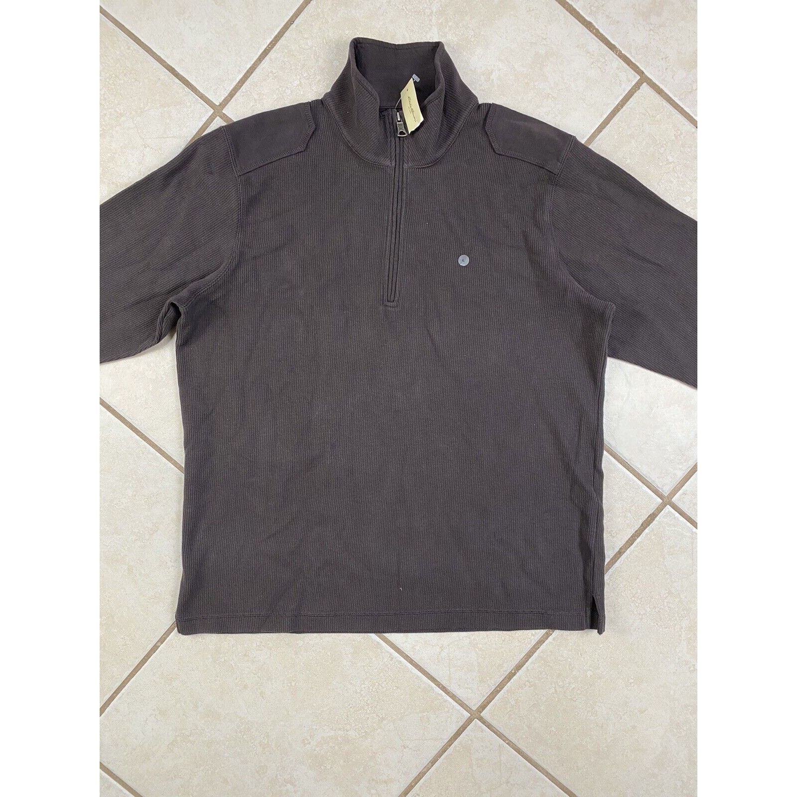 Eddie Bauer NWT Eddie Bauer 1/4 Quarter Zip Brown Sweater Ribbed Cotton Size US L / EU 52-54 / 3 - 2 Thumbnail