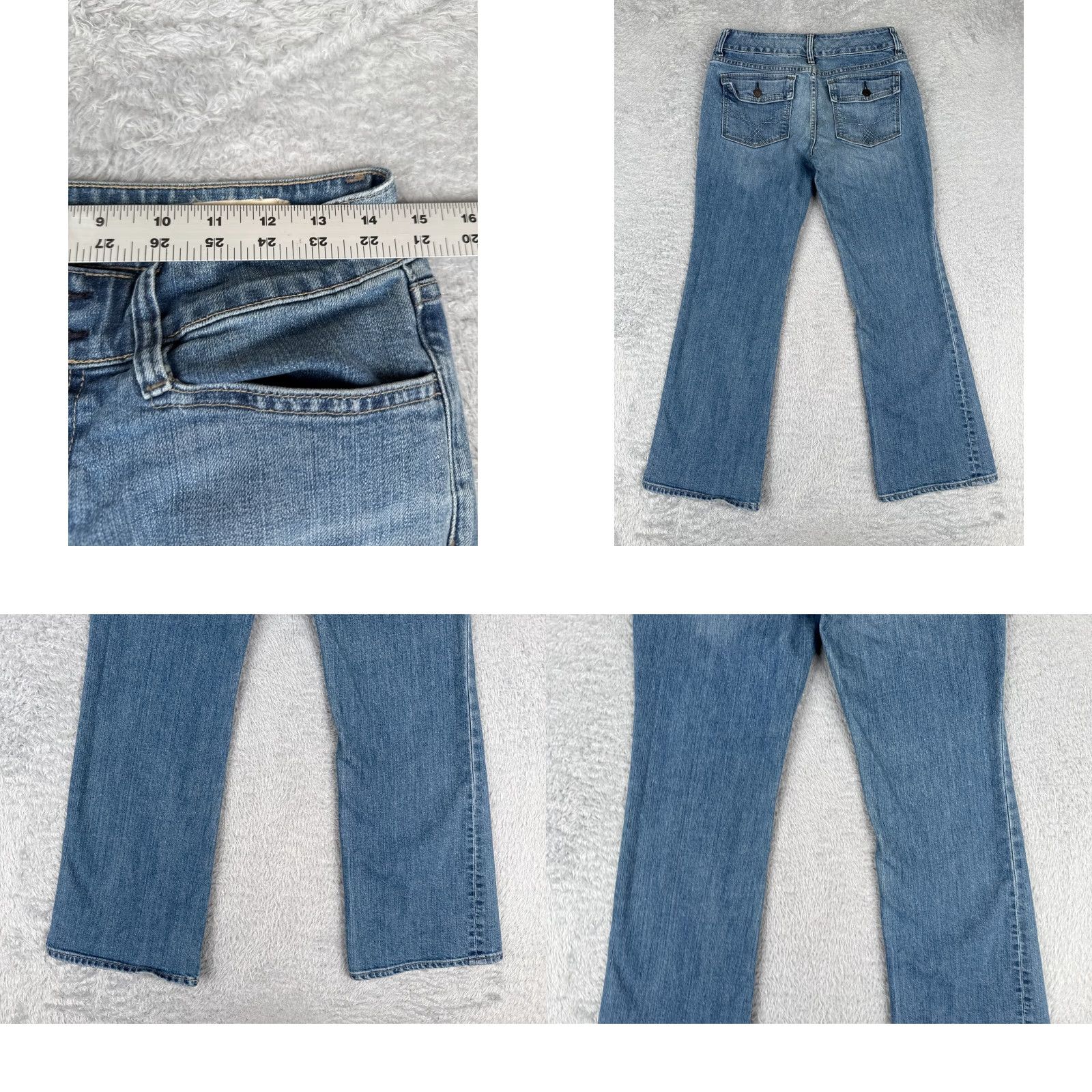 Gap GAP Jeans Womens 6 Blue Denim Flared Light Wash 29x27 Regular Stretch City 5-Pocket Womens Jeans Size 28" / US 6 / IT 42 - 9 Thumbnail