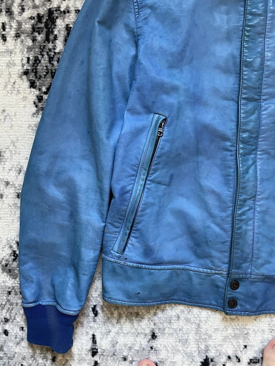 Stone Island × Vintage Stone Island Rare Leather Jacket Felpa Lightweight Bomber S Size US S / EU 44-46 / 1 - 5 Thumbnail