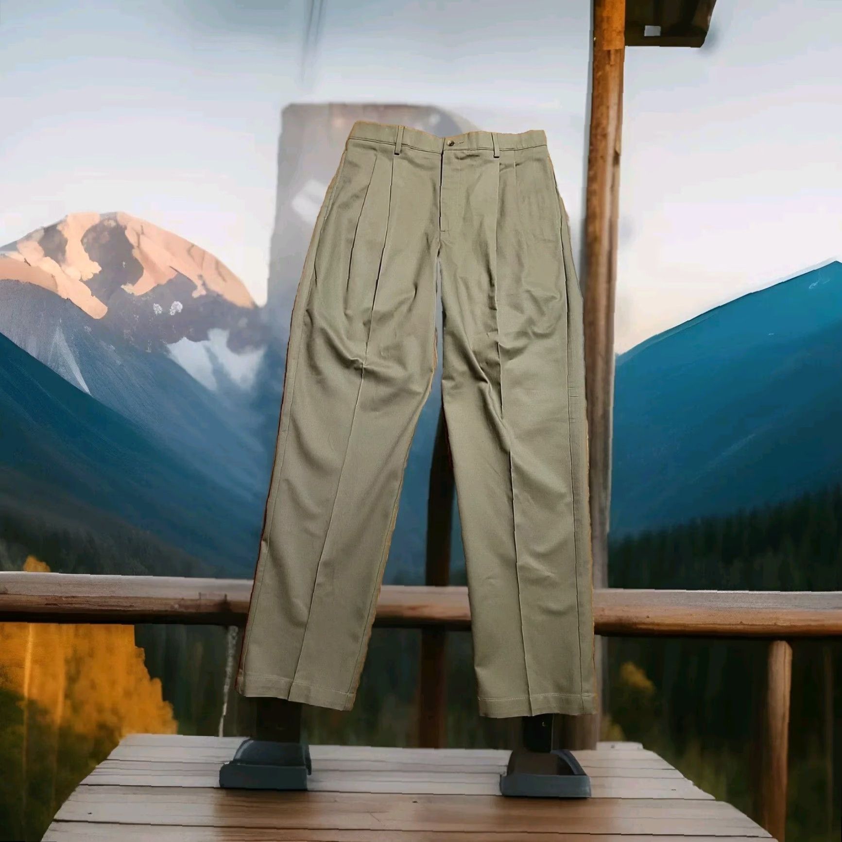 Club Room VINTAGE Club Room Chino Pants Pleated Beige 34x34 NWT Cotton Twill 1990s Boys? Womens? Size US 34 / EU 50 - 3 Thumbnail