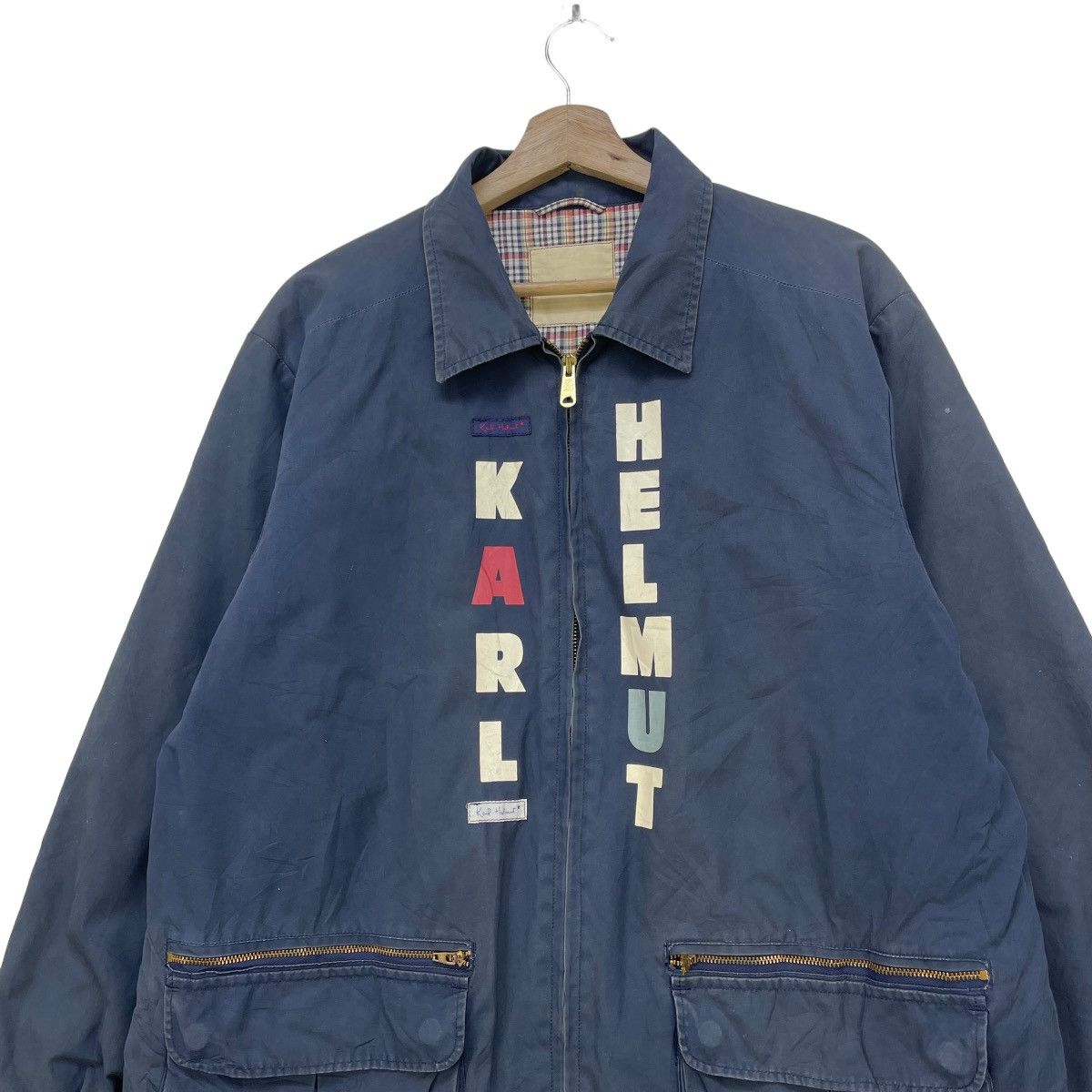 Japanese Brand × Karl Helmut Karl Helmut Spell Out Giant Dual Pocket Jacket Size US M / EU 48-50 / 2 - 5 Thumbnail