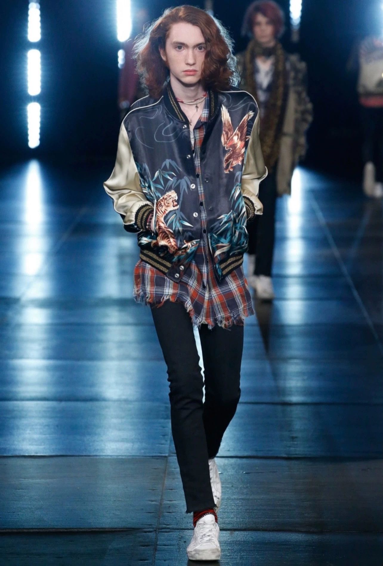 Saint Laurent Paris Saint Laurent Paris 16ss Tiger Eagle Silk Jacket-2505 Size US S / EU 44-46 / 1 - 6 Thumbnail