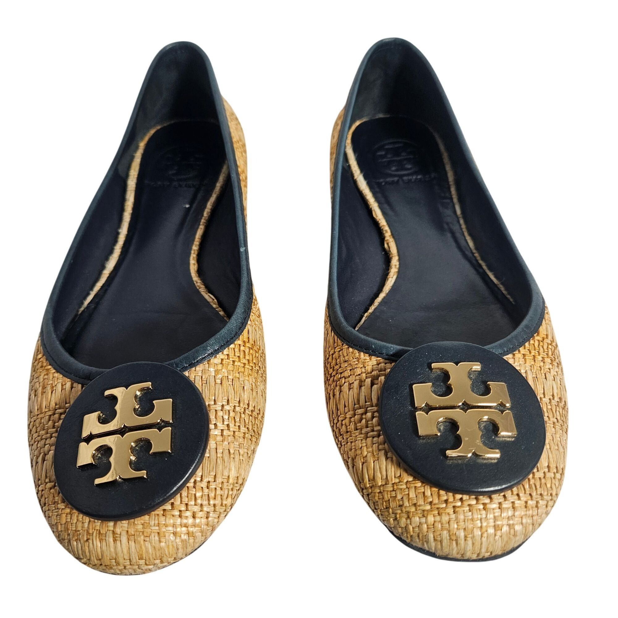 Tory Burch Tory Burch Women Raffia Flats Black 8M Coastal, Old Money, C Size US 8 / IT 38 - 12 Thumbnail