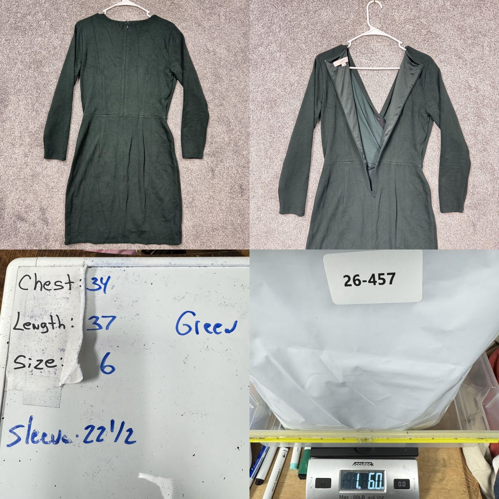 Loft LOFT Dress 6 Green Wrap Office Workwear Chic Church Classic Elegant Minimalist Size M / US 6-8 / IT 42-44 - 8 Thumbnail