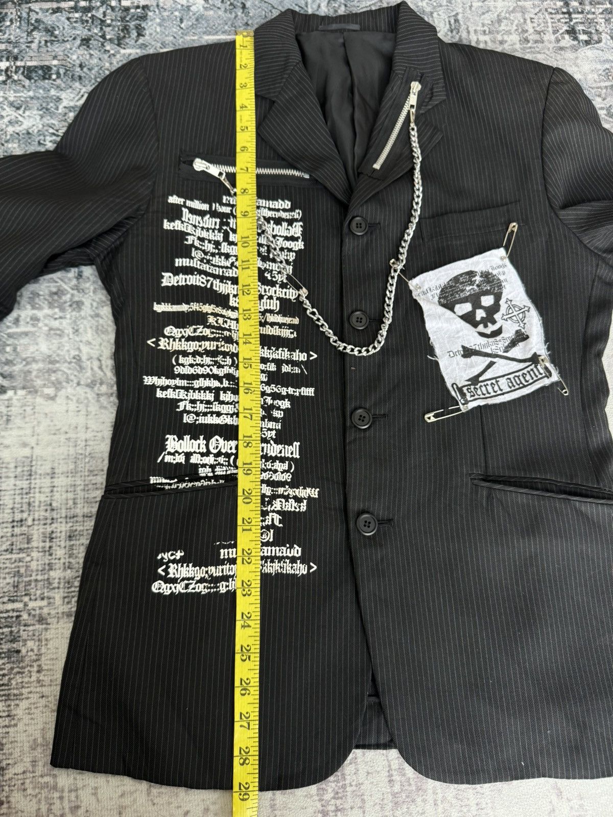 Japanese Brand Secret Agent Punk Chains Pins Riot Poem Blazer Jacket Size US M / EU 48-50 / 2 - 20 Thumbnail