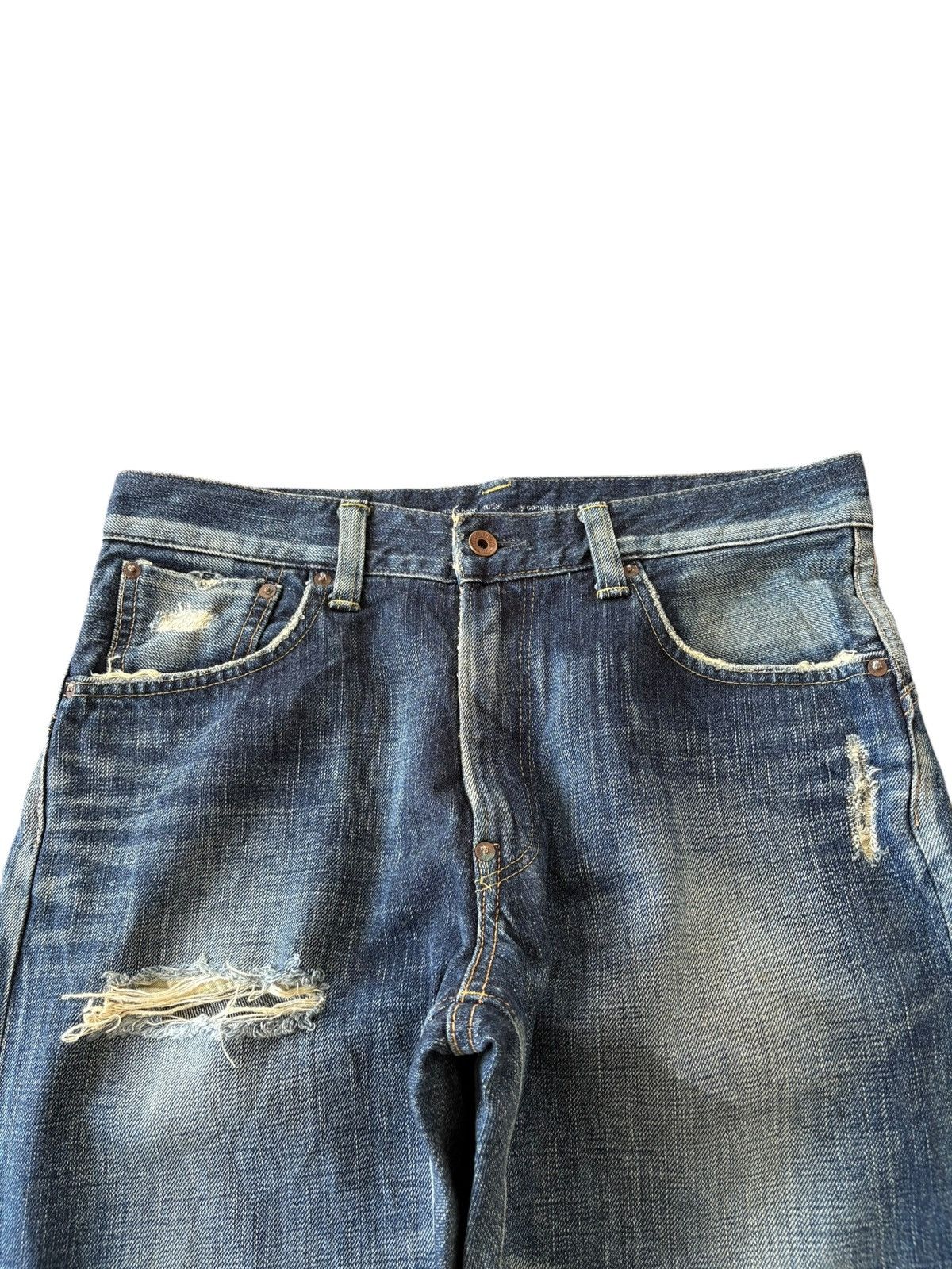 Edwin Vintage Edwin 505 Selvedge Distressed Baggy Heavy Jeans Size US 33 - 5 Thumbnail