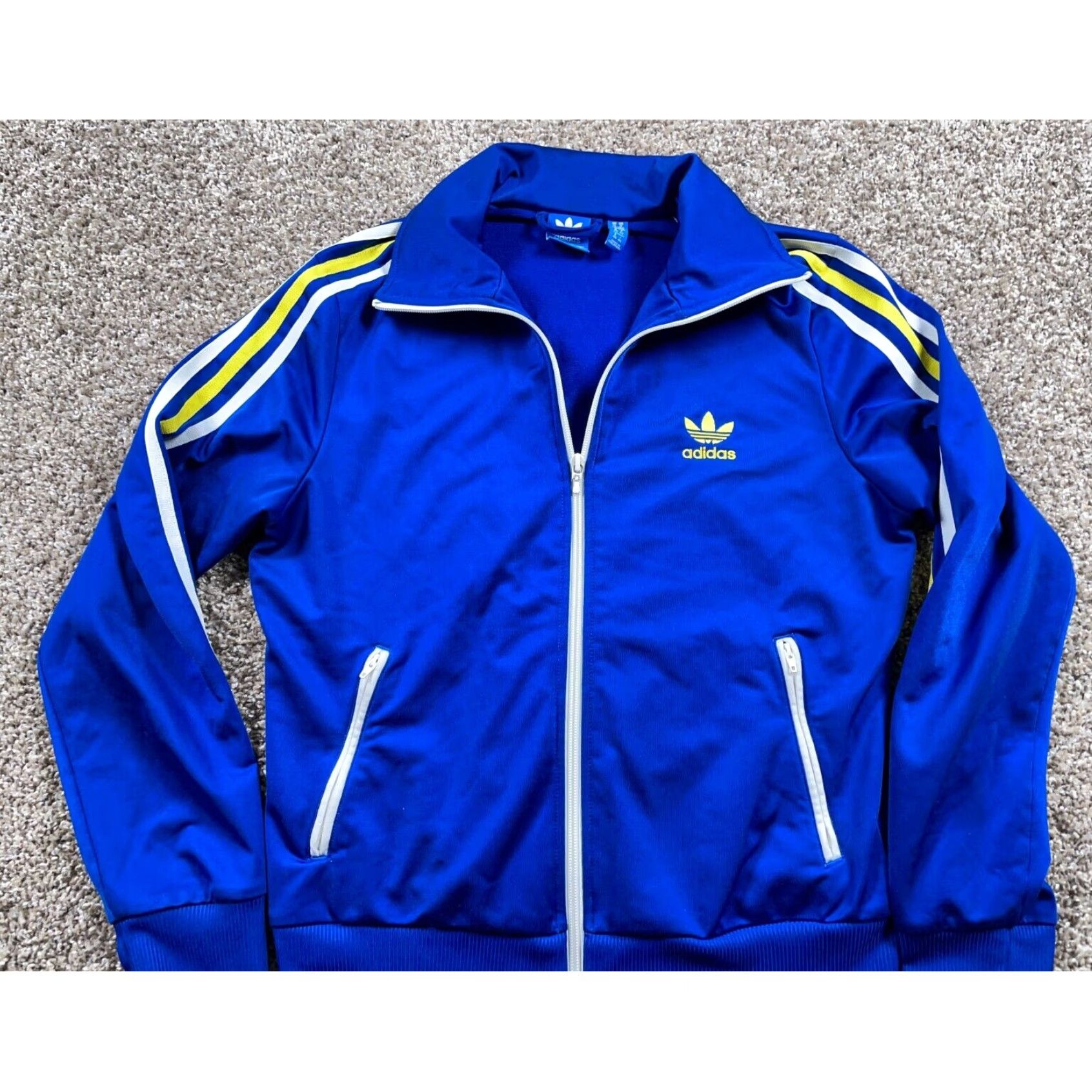 Adidas tracksuit blue and yellow on sale