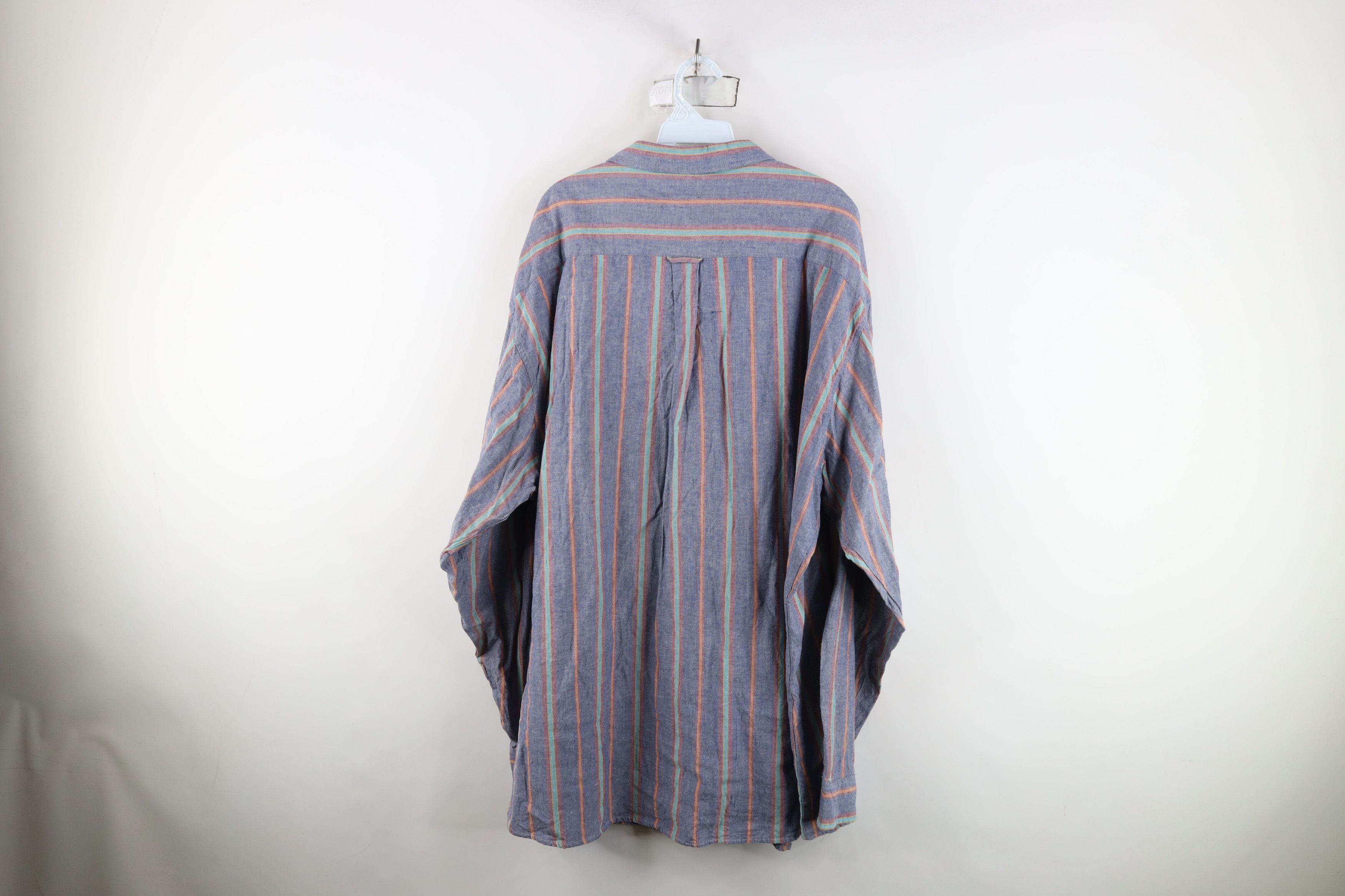 Vintage Vintage 90s Needle Rainbow Striped Oxford Button Down Shirt Size US XXL / EU 58 / 5 - 10 Thumbnail