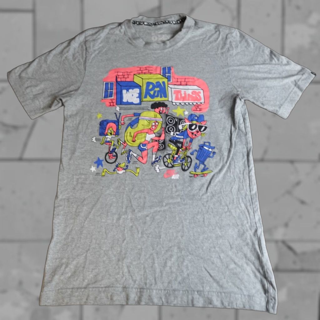 Nike Nike Shirt Small Gray We Run Things T-Shirt Mens Cotton Dri-Fit Short Sleeve Crew Neck Embroidered 2000s Size US S / EU 44-46 / 1 - 1 Thumbnail