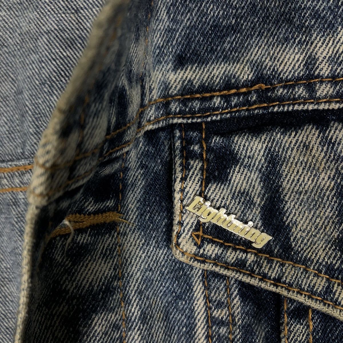 Japanese Brand 🔥90’s Vintage Cropped Denim Jacket Biker Easy Rise Japan Size US M / EU 48-50 / 2 - 15 Thumbnail