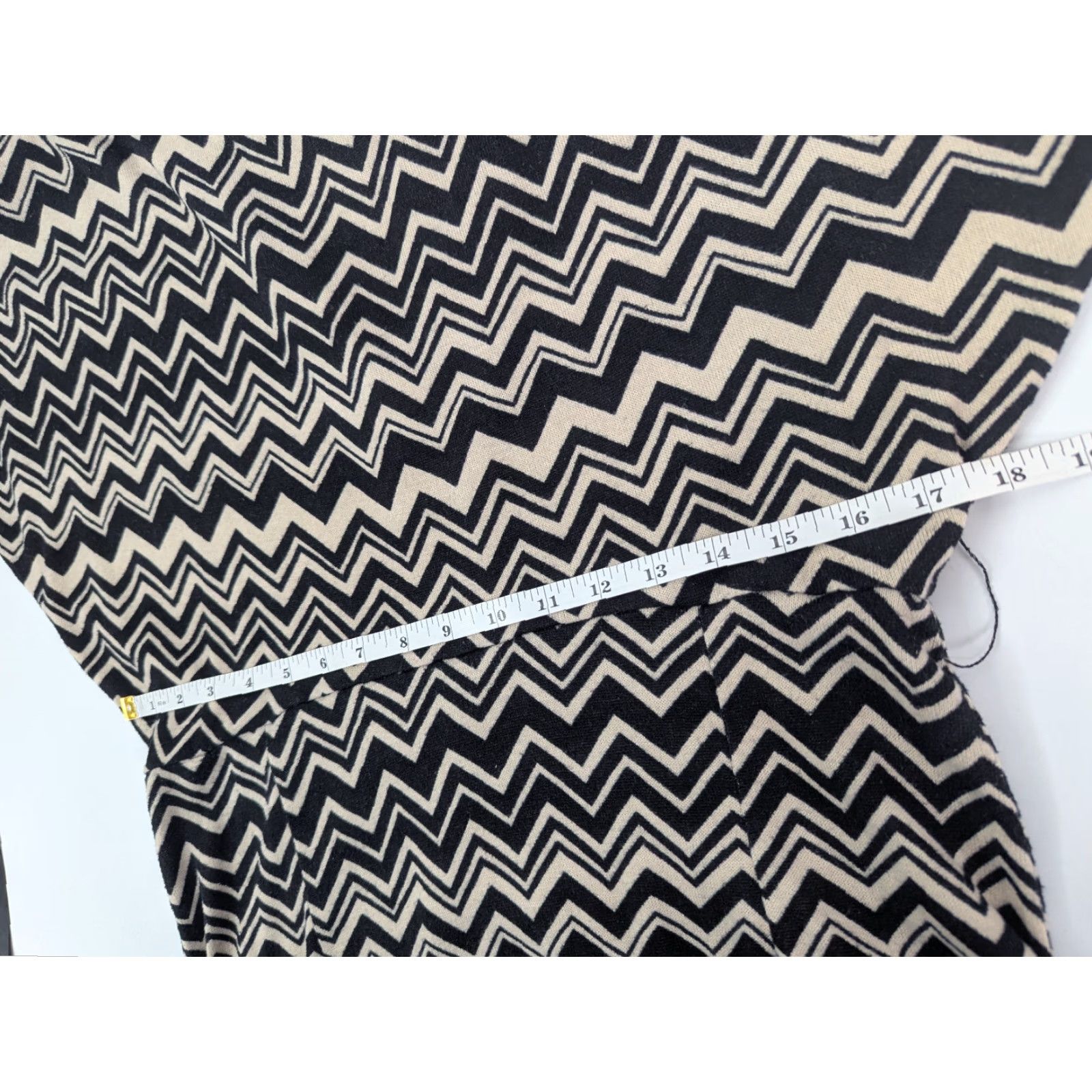 Vintage Jonathan Martin Dress Women Maxi Belted Chevron Knit Black Tan 12 Casual Size XL / US 12-14 / IT 48-50 - 6 Thumbnail