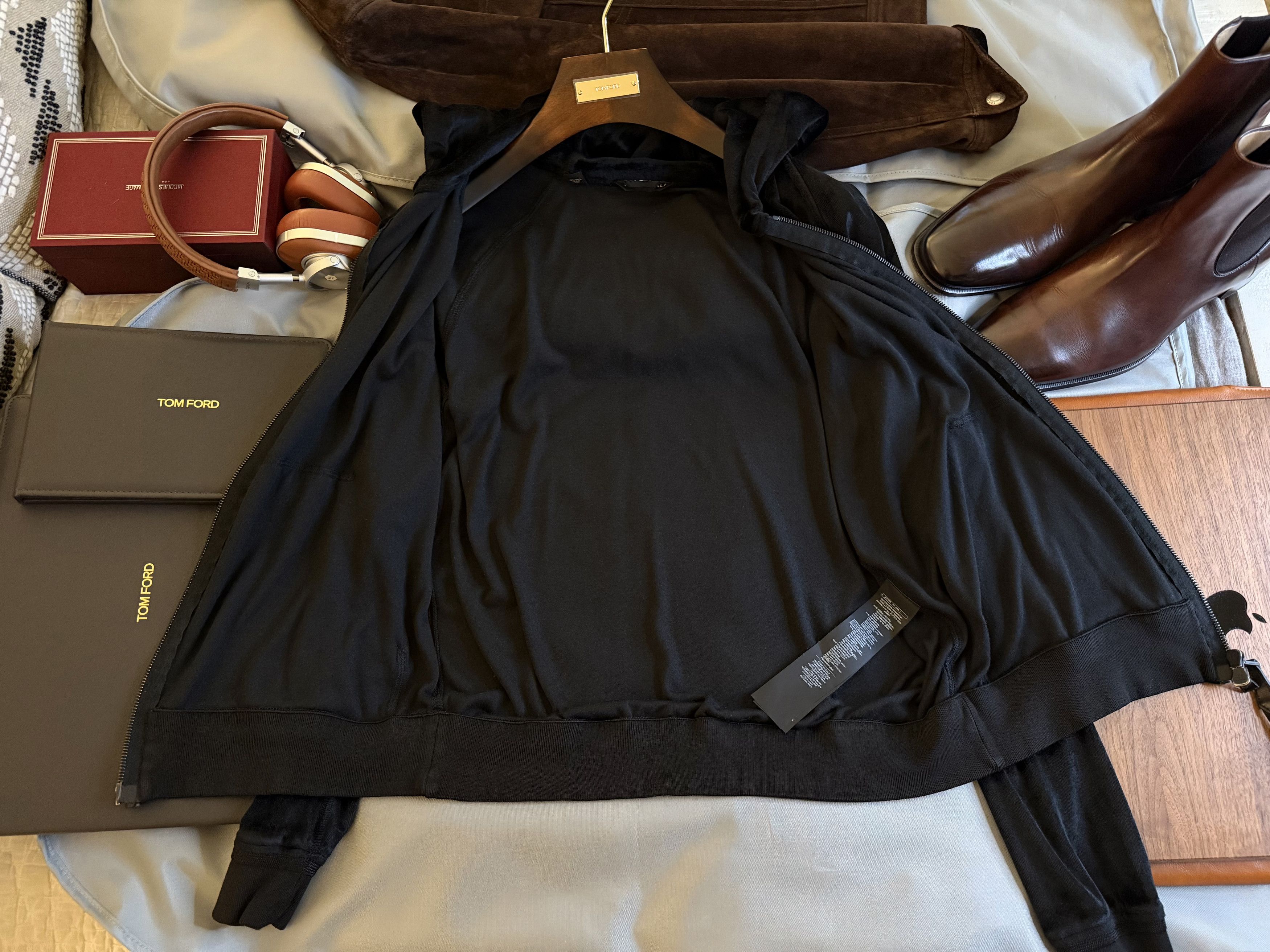 Tom Ford Best Dressed $1,850 w/Tax Leather Accents Double Zip Hoodie Size US M / EU 48-50 / 2 - 18 Thumbnail