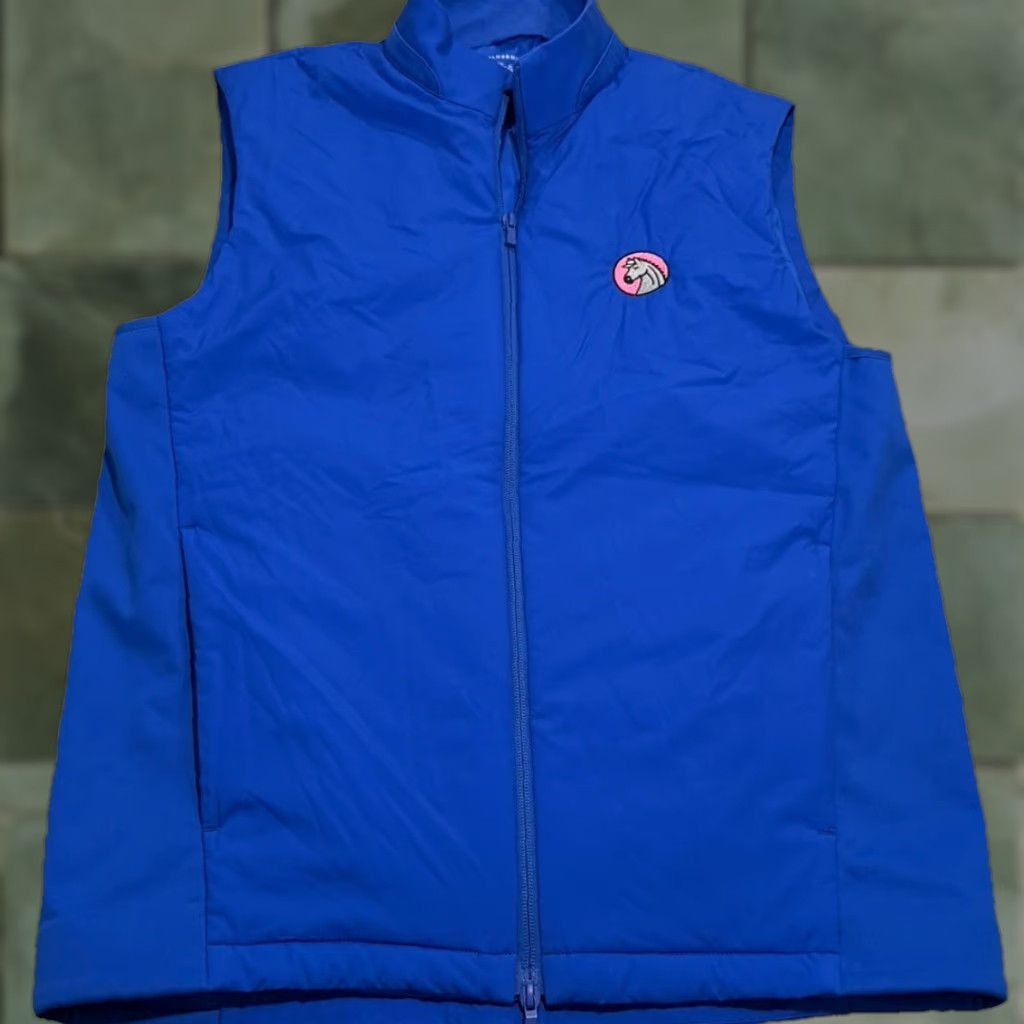 Vintage Holderness & Bourne Golf The King Vest Mens Medium Blue Nylon Softshell Zip Full Zip Insulated Lightweight Stretch Size US M / EU 48-50 / 2 - 1 Thumbnail