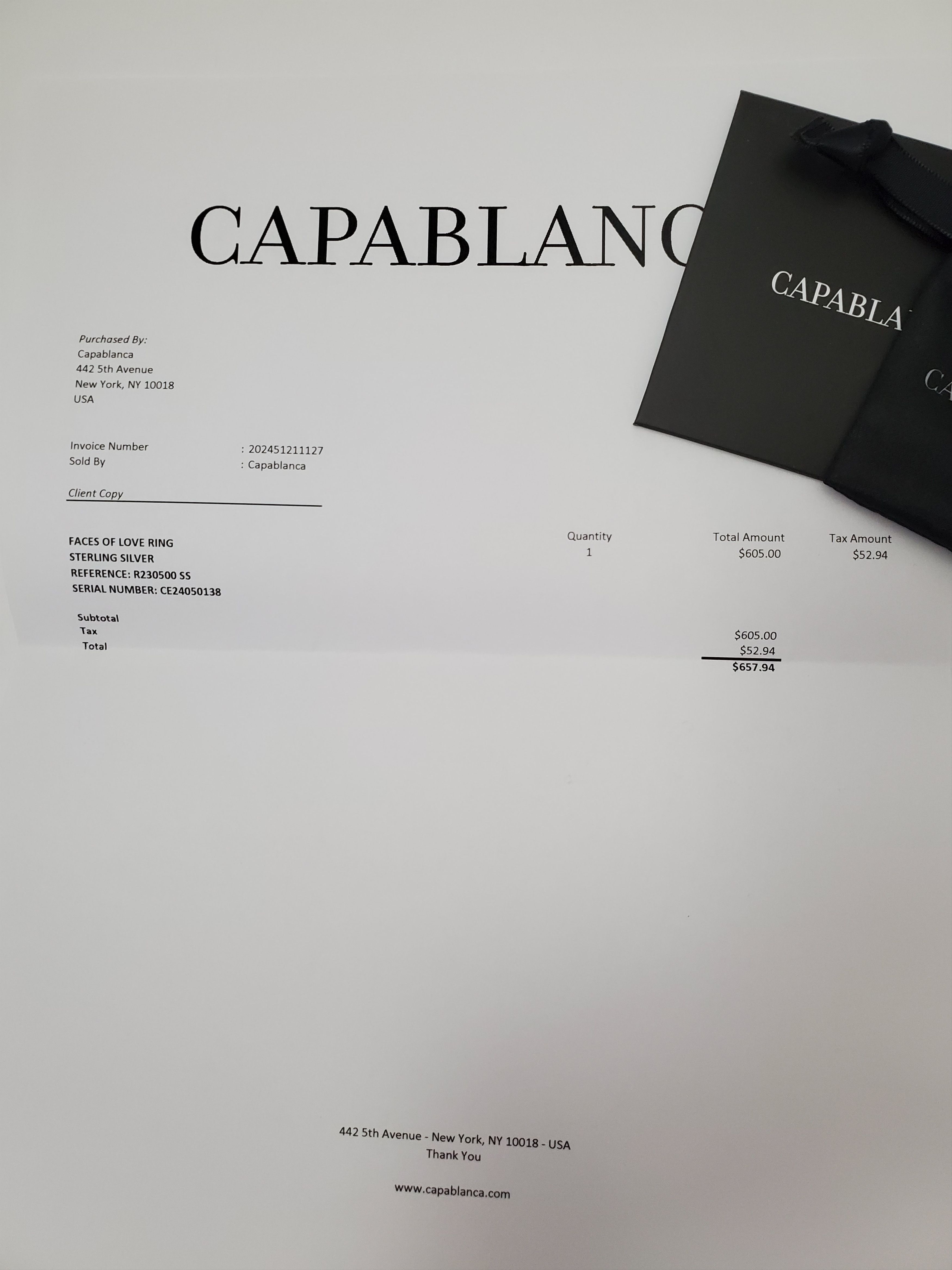 Designer Capablanca Sterling Silver Geometric Ring New in Box Size 6 Size ONE SIZE - 4 Thumbnail