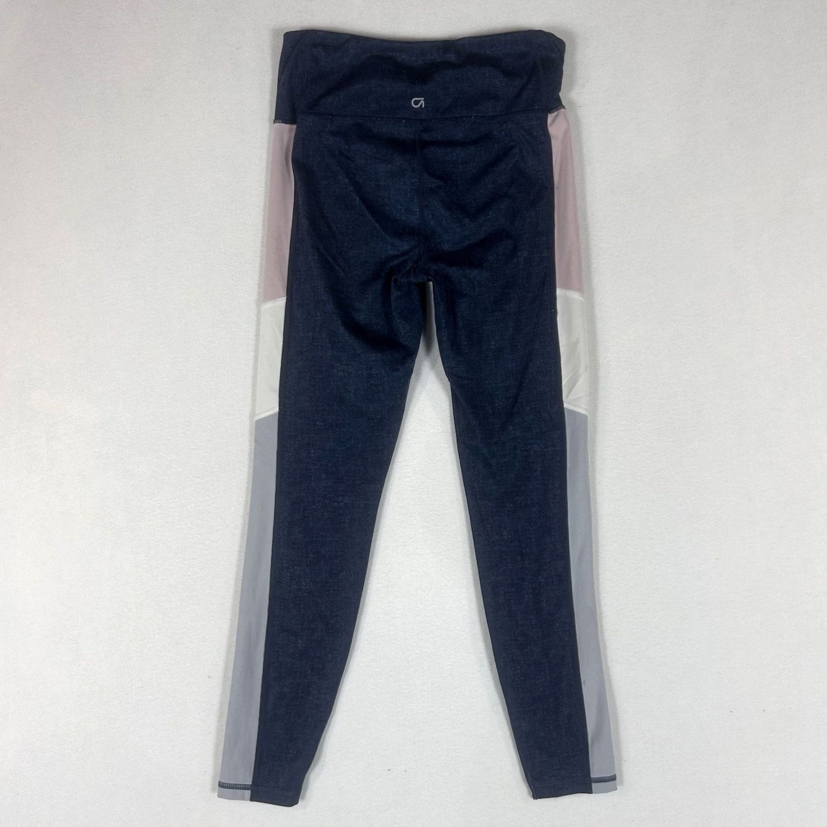 Vintage Gapfit Blackout Ankle Leggings Womens Small Blue Side Stripe Gym Run Striped Slim Knit Pull On Athletic Activewear Size 28" / US 6 / IT 42 - 7 Thumbnail