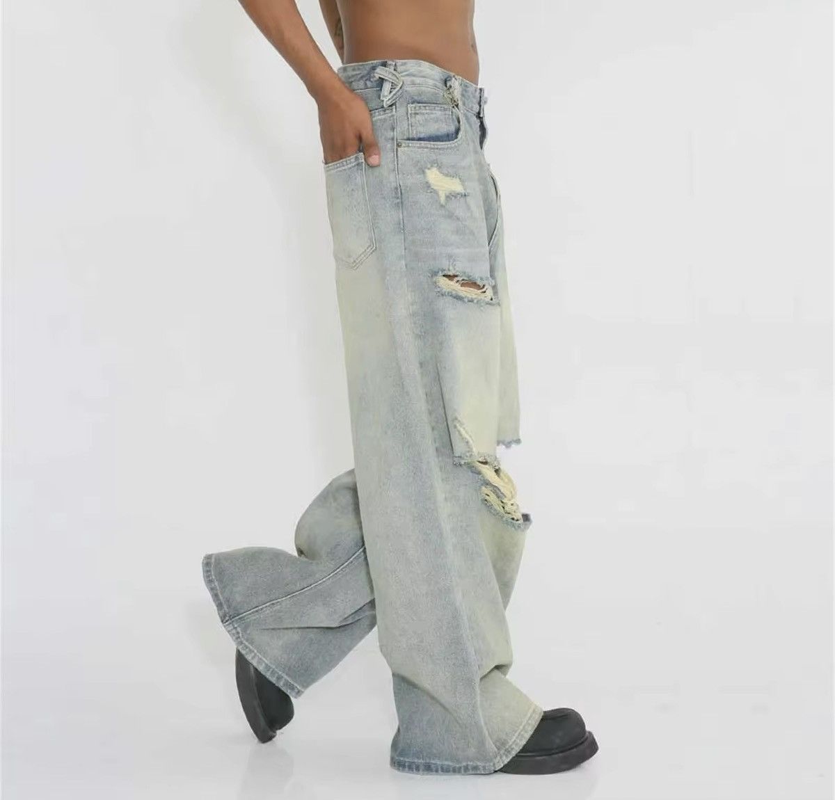 Japanese Brand × Jean High Street Floor Pants Piercing Jeans Size US 30 / EU 46 - 4 Thumbnail