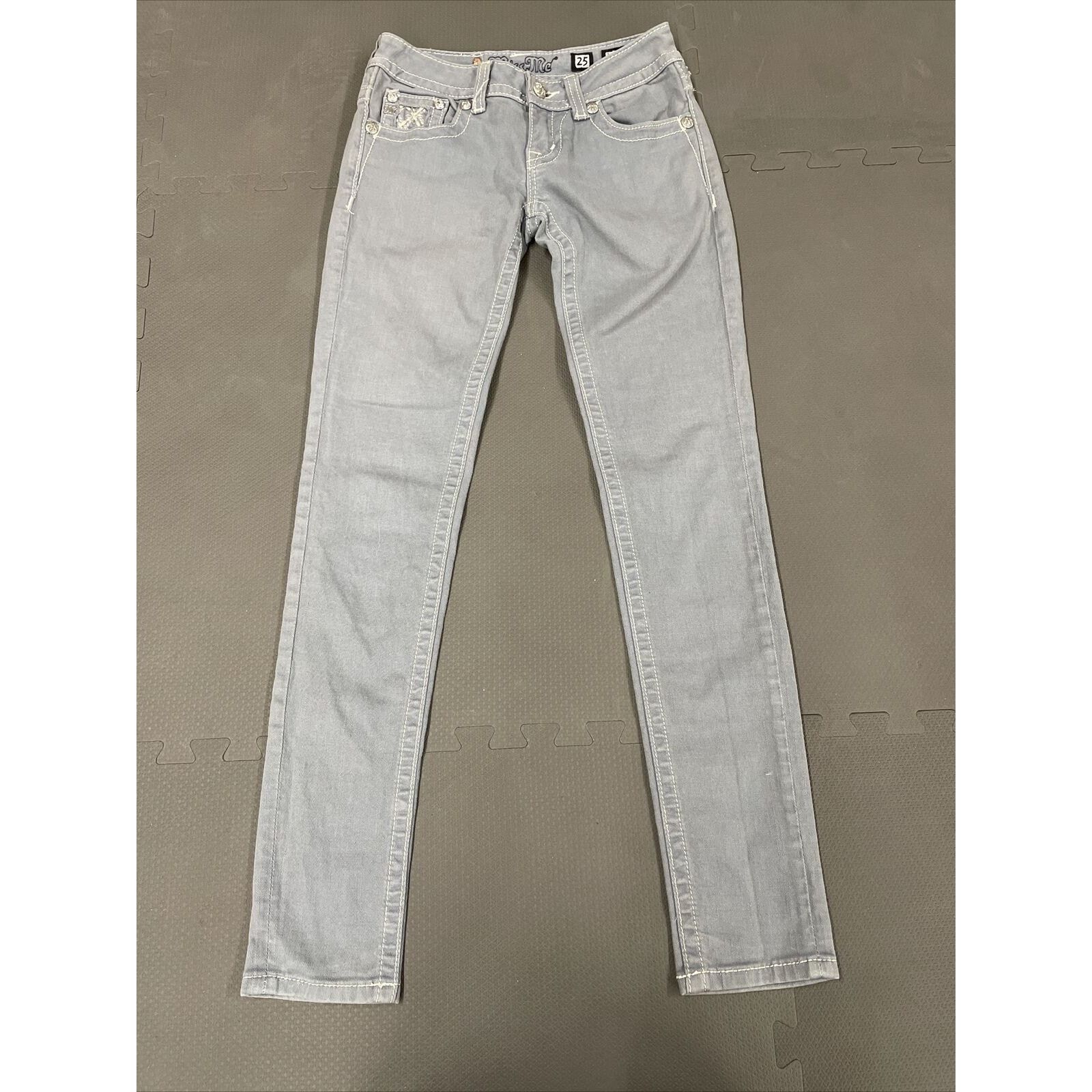 Miss Me WOMENS MISS ME JP611052 SKINNY SLATE GRAY DENIM JEANS SZ 25 Size 25" / US 0 / IT 36 - 1 Thumbnail
