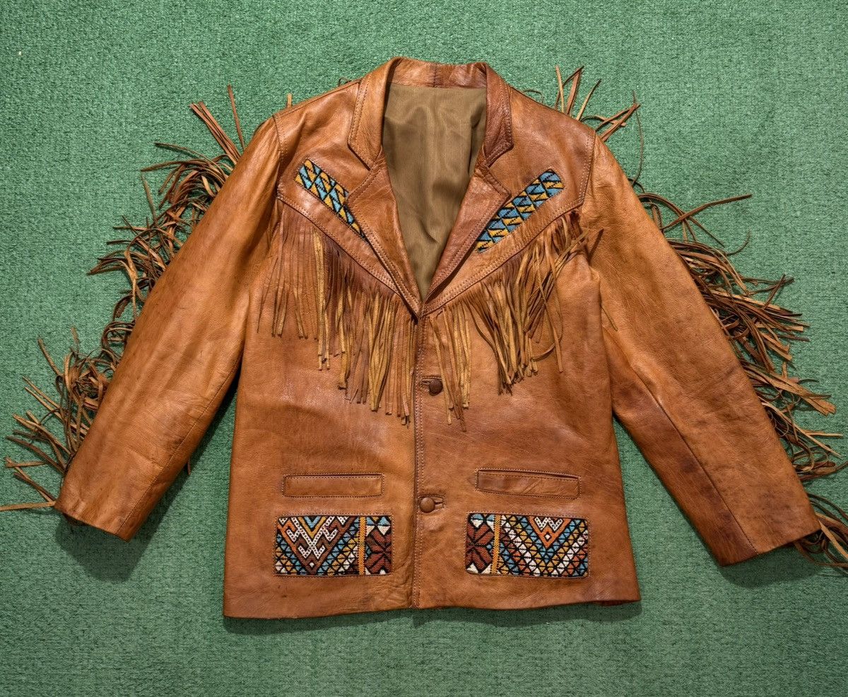 Native Western Leather Jacket Vintage Native Size US M / EU 48-50 / 2 - 1 Thumbnail