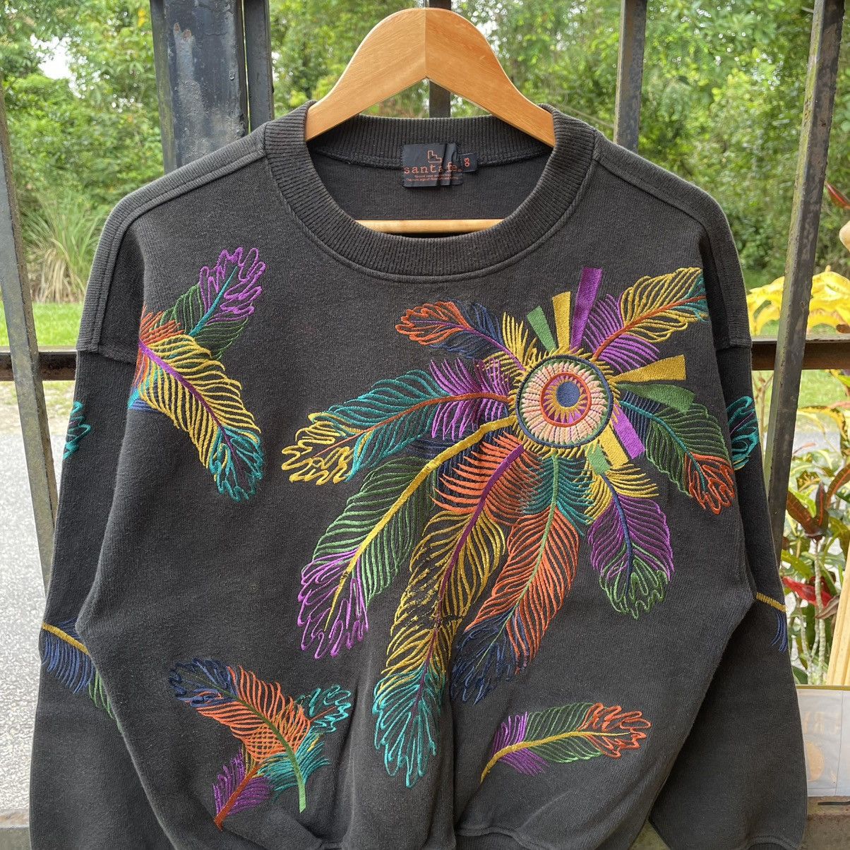Japanese Brand × Vintage 🔥🇯🇵Vintage Santa Fe Embroidered Motive Flower Sweatshirts Size US M / EU 48-50 / 2 - 4 Thumbnail
