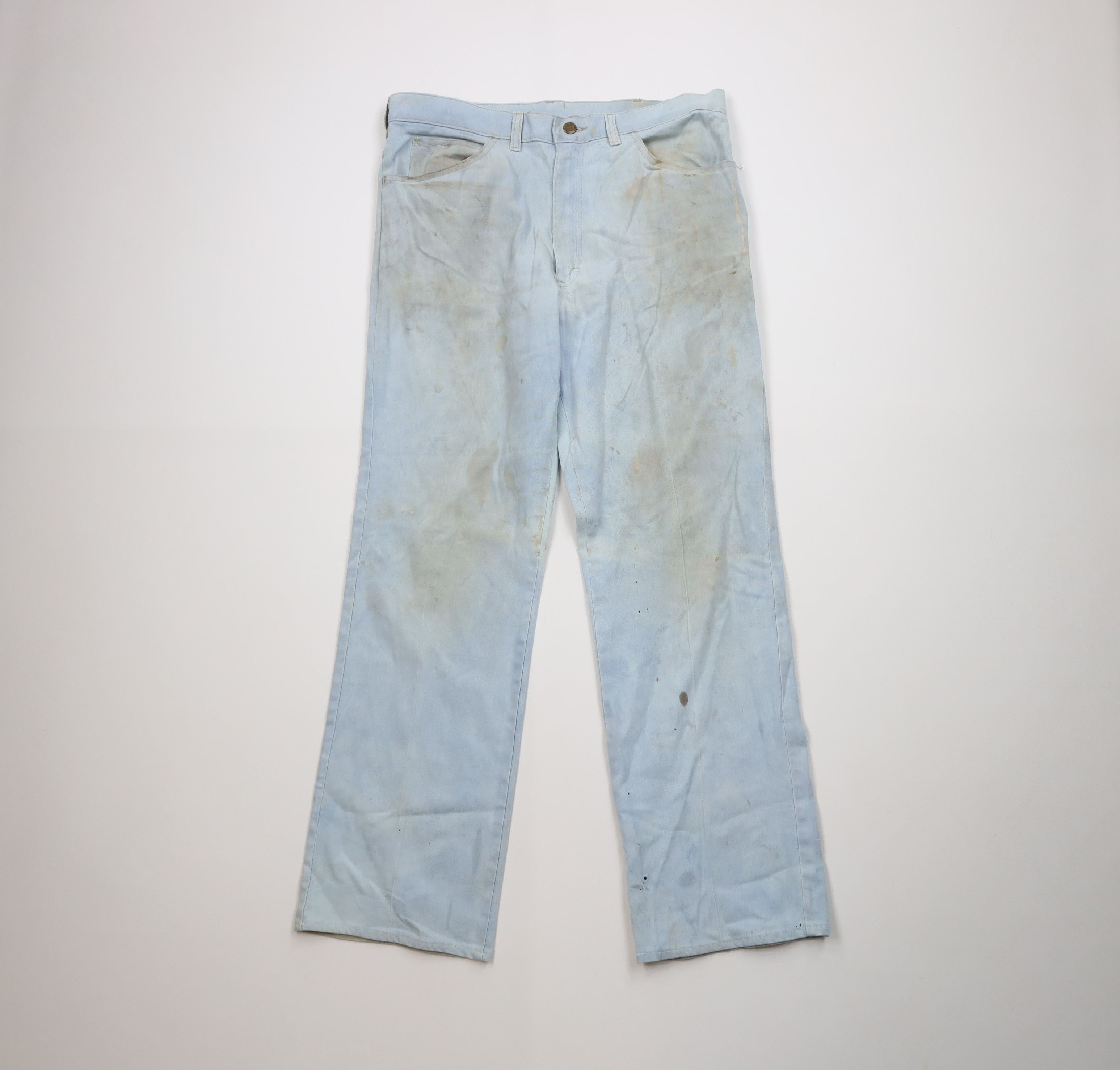 Vintage 70s Lee Flared Wide Leg Denim Jeans Blue USA