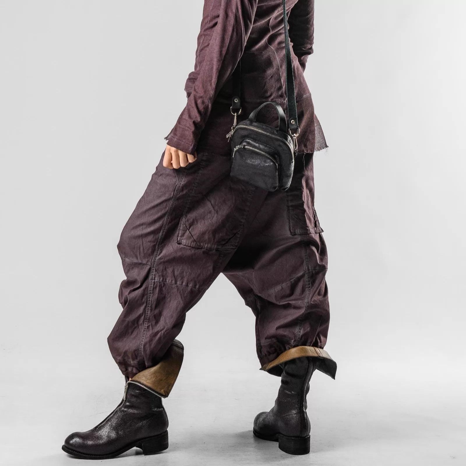 Guidi Rare Guidi DBP05 Anniv Black Purple Pearlized Horsehide Bag Size ONE SIZE - 5 Thumbnail