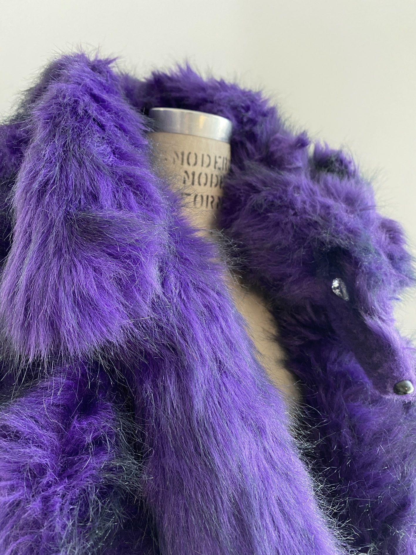 Kansai Yamamoto 80s Vintage Kansai Yamamoto Purple faux fur jacket w scarf Size US L / EU 52-54 / 3 - 4 Thumbnail