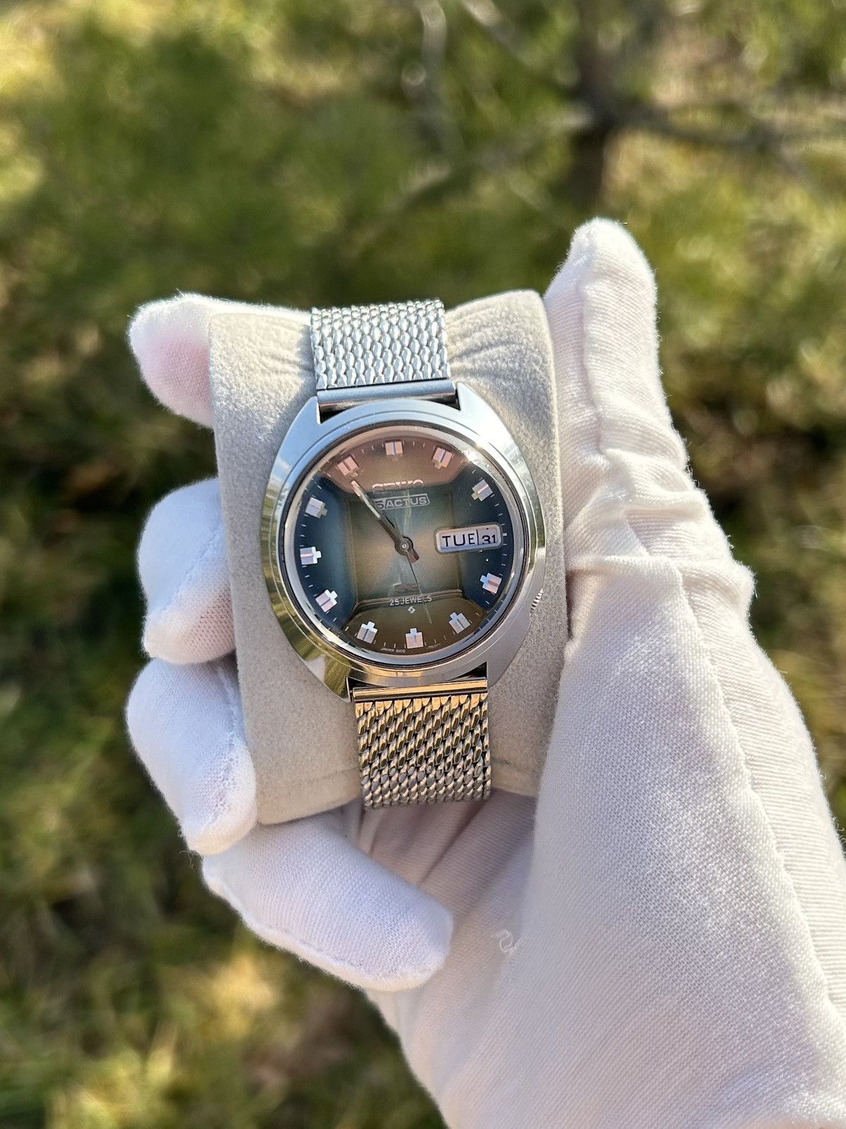 Seiko Actus Ss Watch Automatic Authentic 1970's in Green, Men's