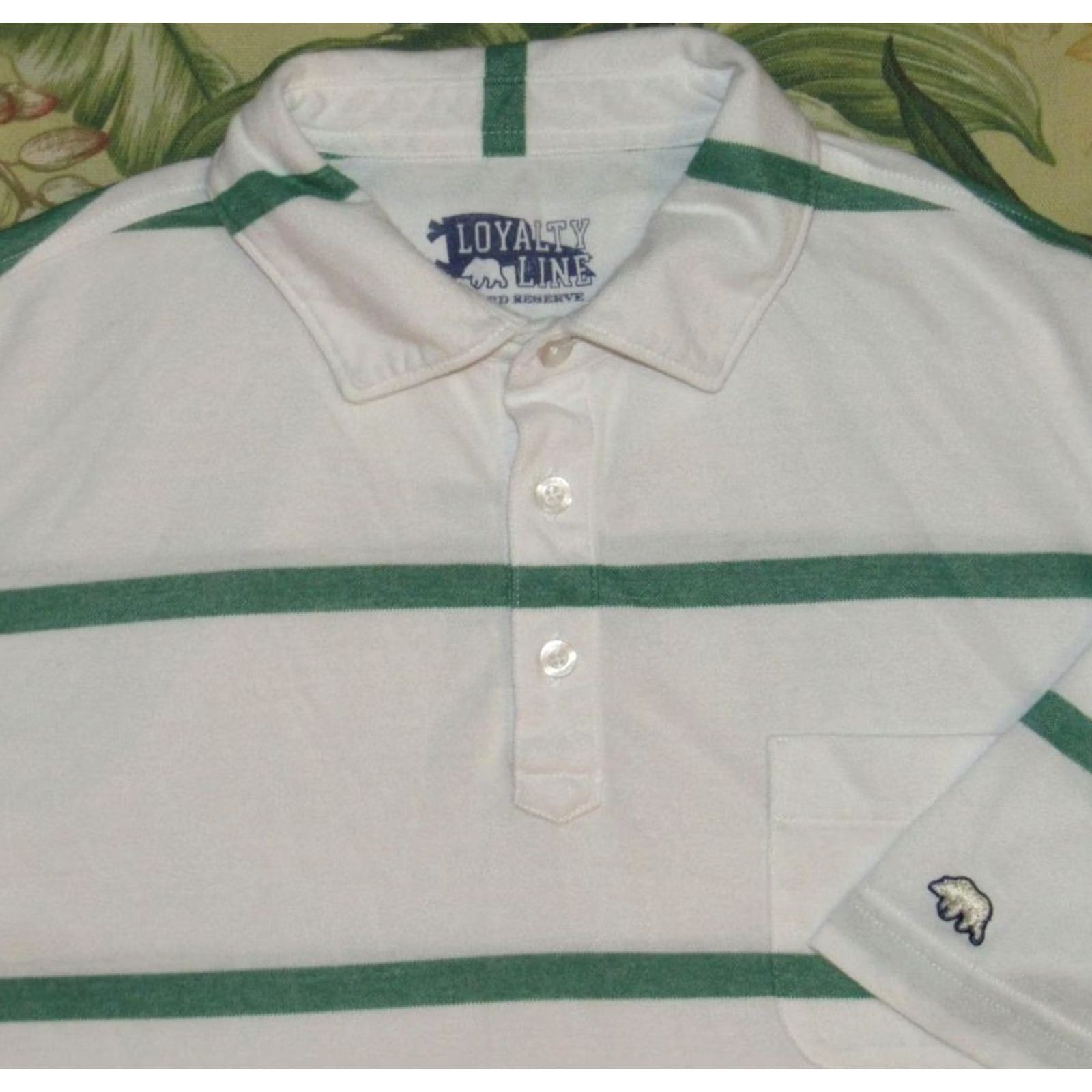 Vintage ONWARD RESERVE Polo Shirt L Mens White Verdant Green Vintage Retro Stripe Polo Shirt L Size US L / EU 52-54 / 3 - 2 Thumbnail