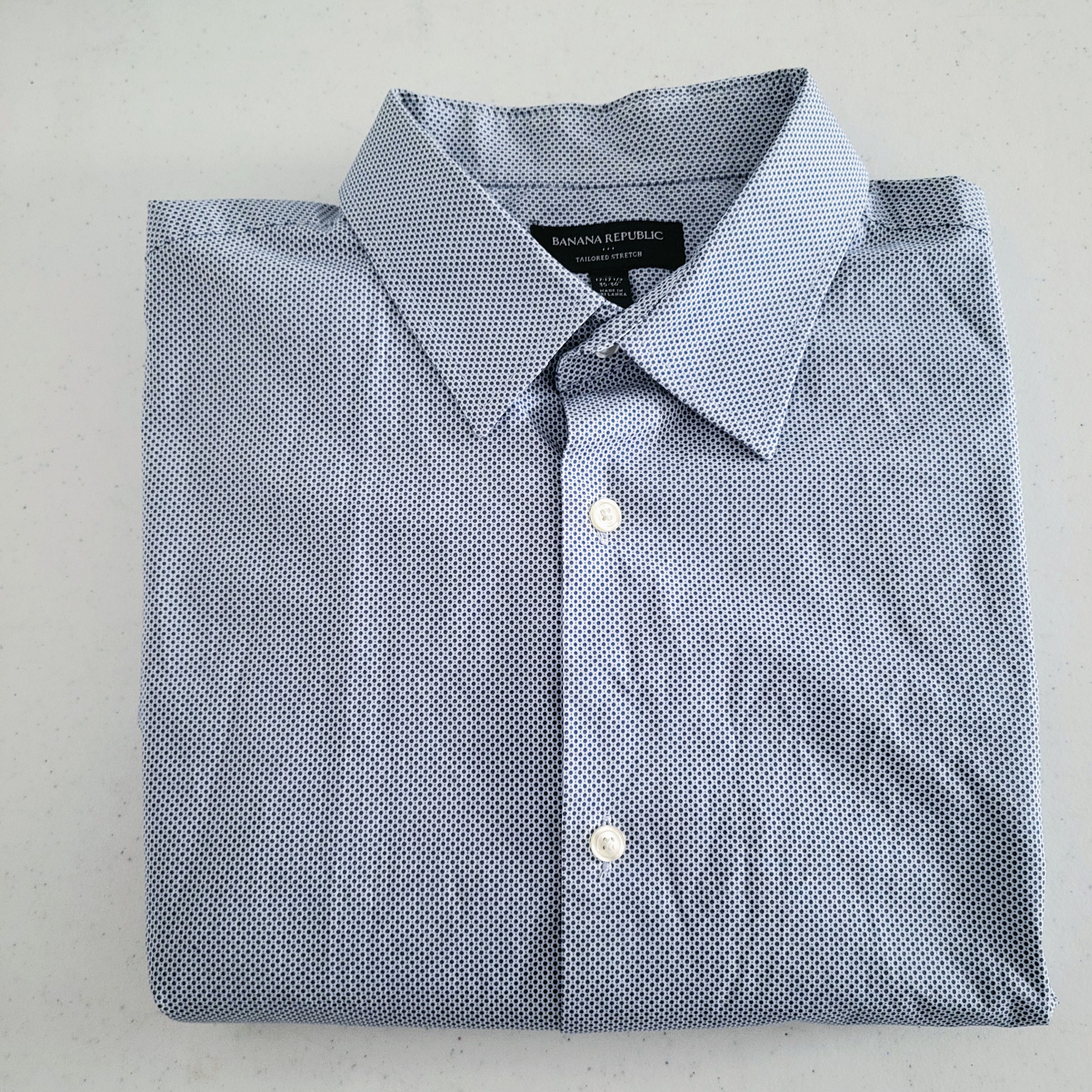 Banana Republic Banana Republic Blue Patterned Long Sleeve Shirt Size US XL / EU 56 / 4 - 9 Thumbnail