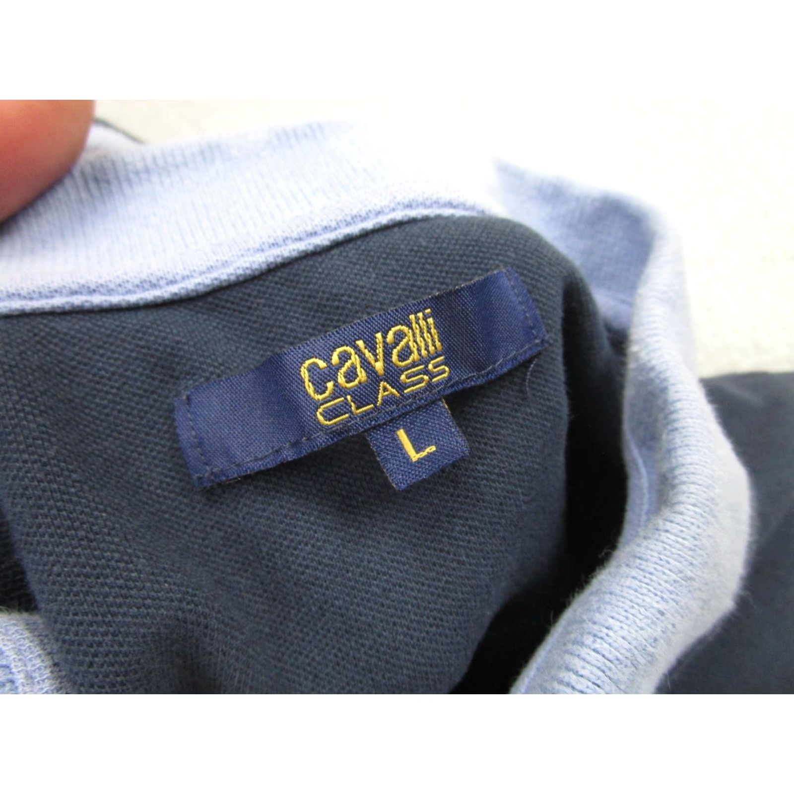 Cavalli Class Cavalli Class Polo Shirt Mens Large Navy Blue Contrast Collar Embroidered Logo Size US L / EU 52-54 / 3 - 7 Thumbnail