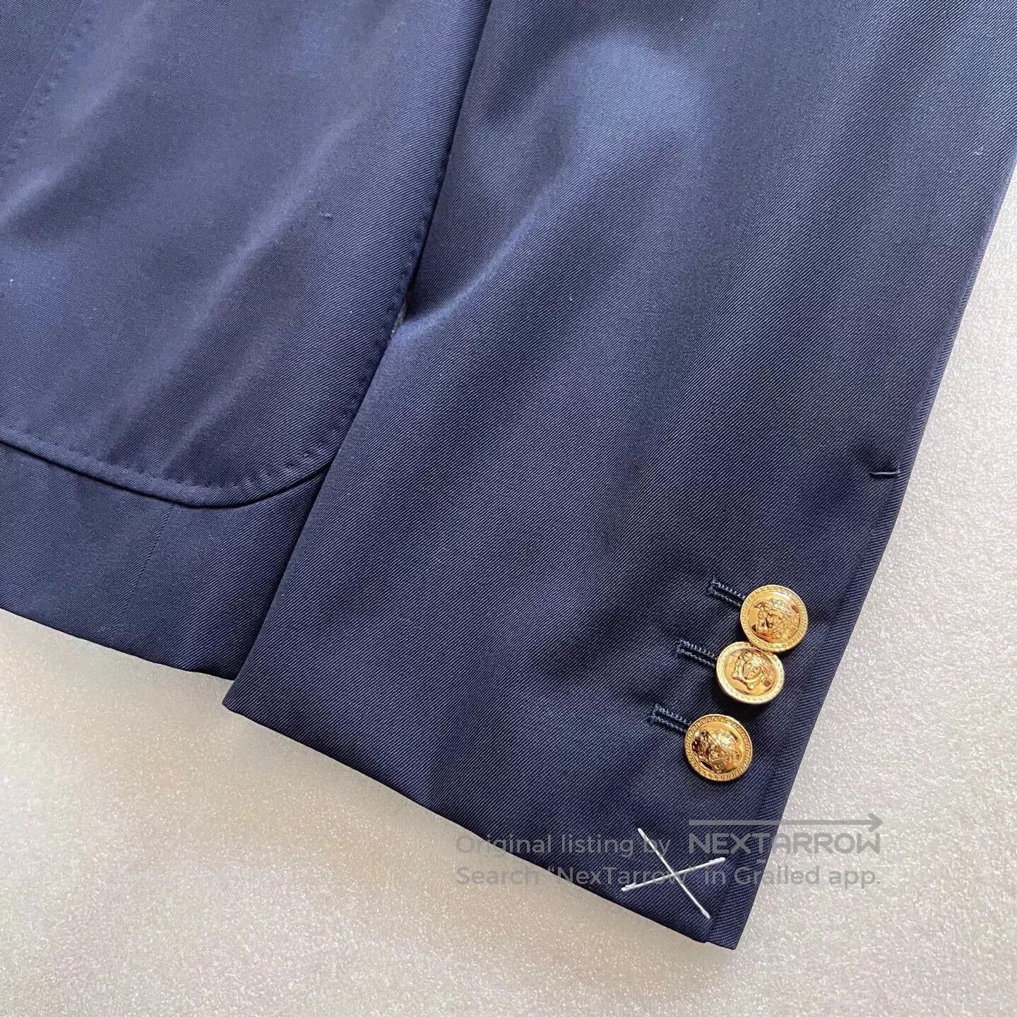 Versace versace men's wool suit deep blue. Size US L / EU 52-54 / 3 - 4 Thumbnail