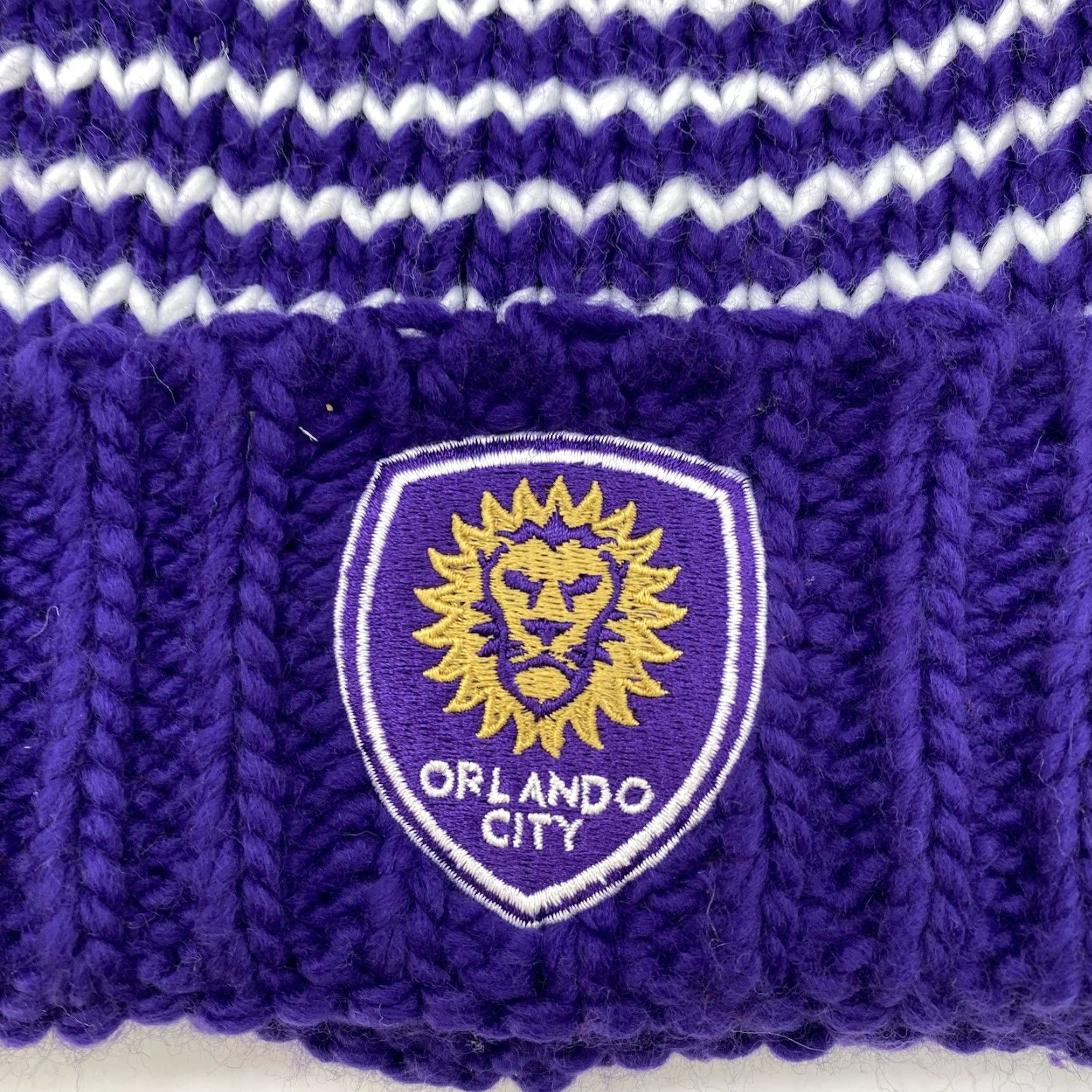 Adidas ADIDAS Orlando City SC MLS Soccer Beanie Winter Hat One Size White Mens Size ONE SIZE - 3 Thumbnail