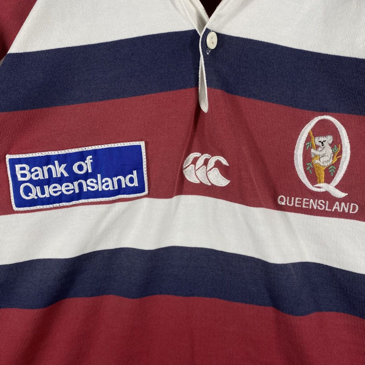 Canterbury of New Zealand Vintage 90's CANTERBURY Queensland Rugby Polo Shirt Size US M / EU 48-50 / 2 - 2 Thumbnail