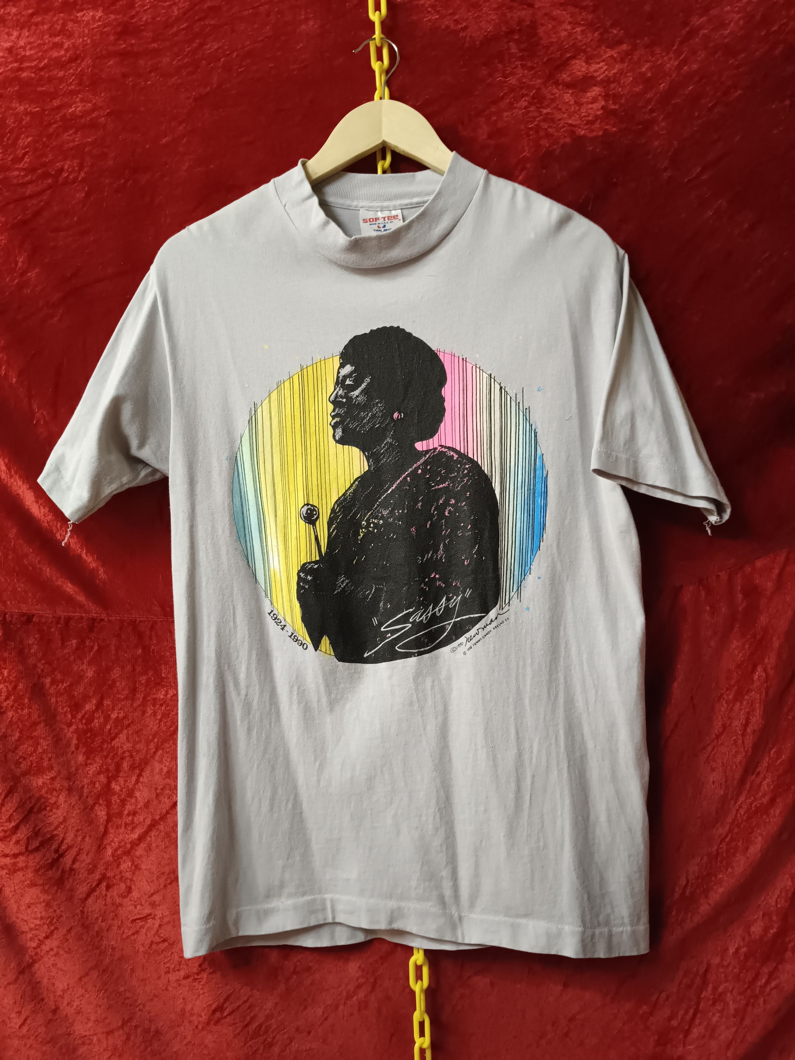Band Tees 90s Jazz Singer Sarah Vaughan Sassy Art Tee Size US M / EU 48-50 / 2 - 1 Thumbnail