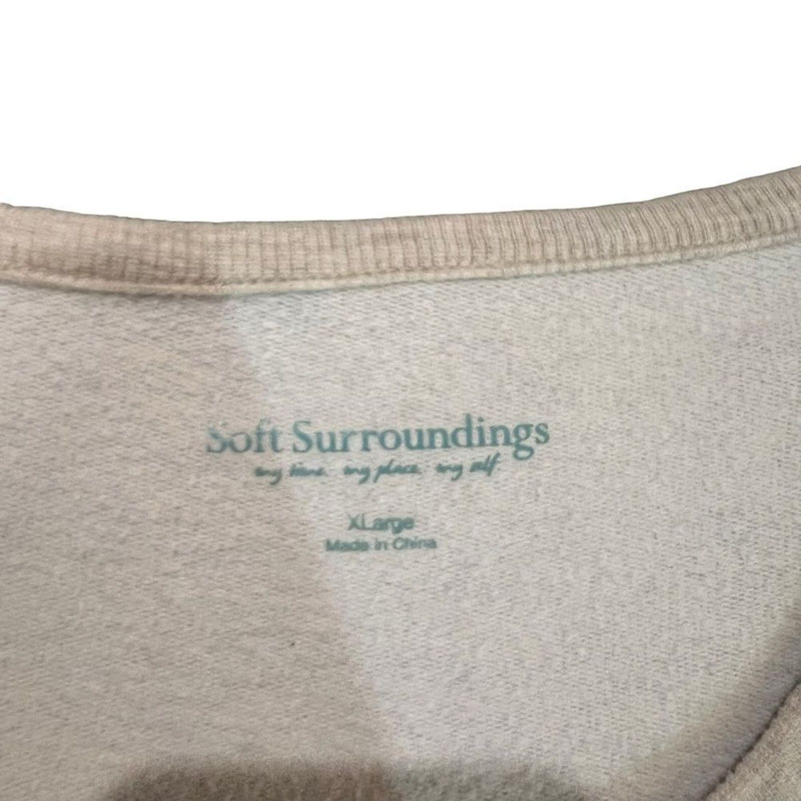 Soft Surroundings Soft Surroundings Pullover Sweatshirt Womens XL Beige Size XL / US 12-14 / IT 48-50 - 3 Thumbnail