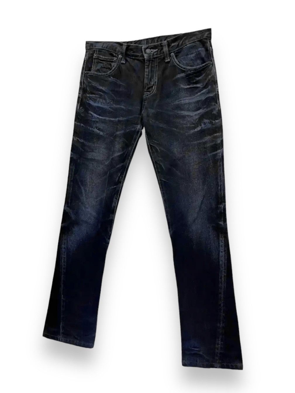 Tornado Mart FYE🔥TORNADO MART Japan Punk Bluish Whiskered Slim Fit Denim Size US 30 / EU 46 - 5 Thumbnail