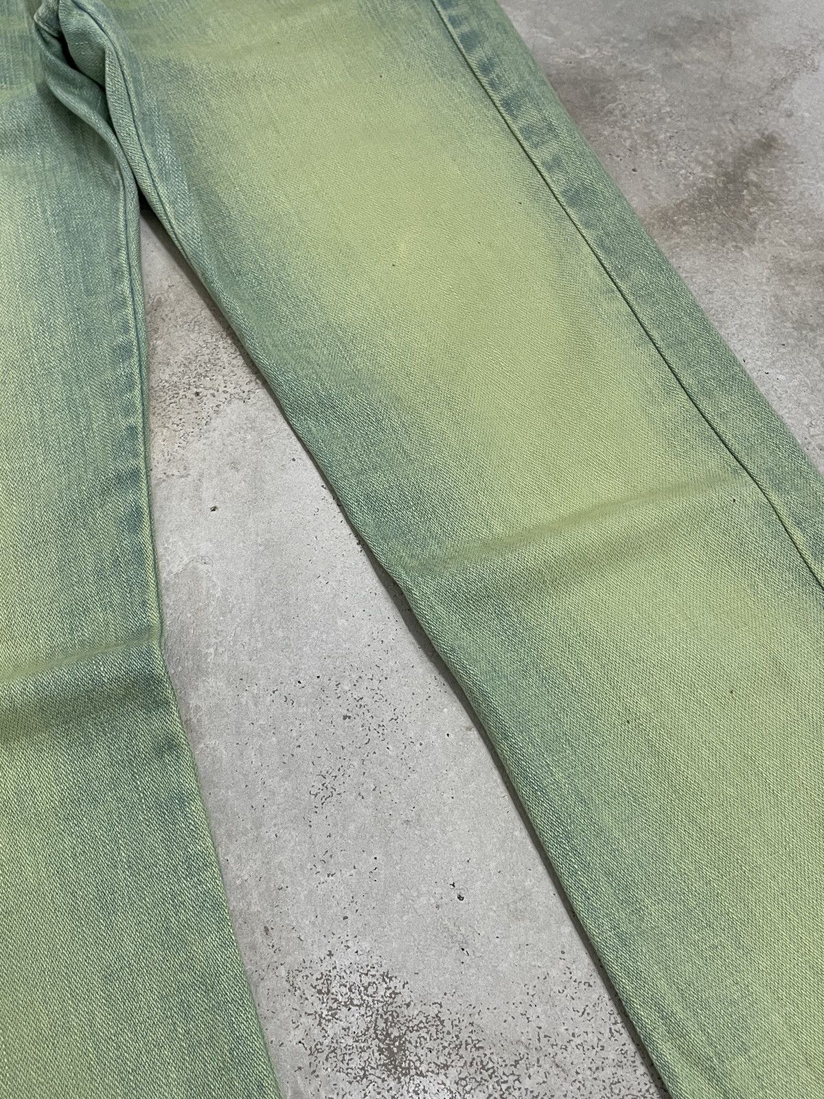 Designer × Marithe + Francois Girbaud Girbaud Green Rust Crazy Wash Flare Denim Size US 28 / EU 44 - 8 Thumbnail