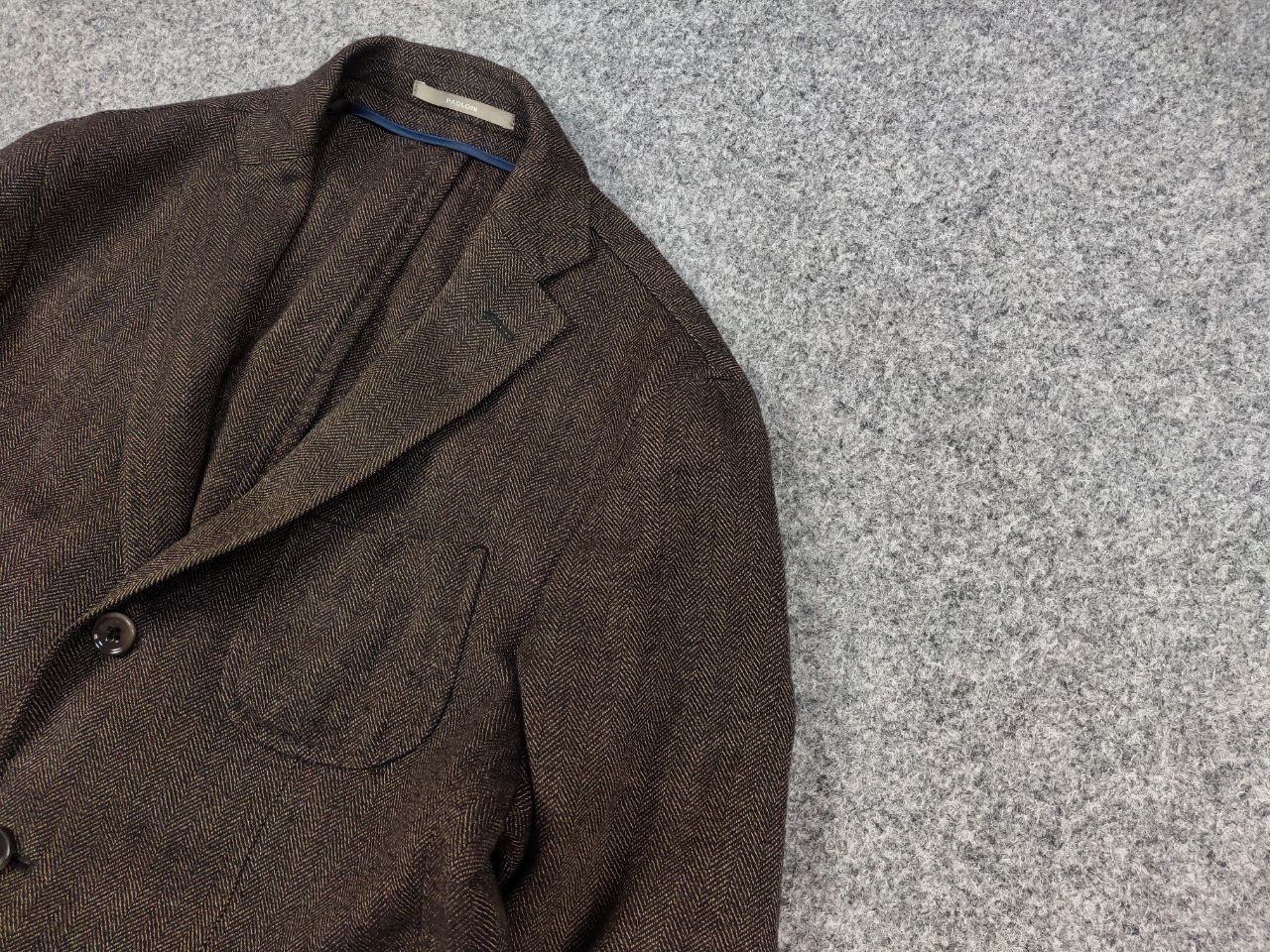 Paoloni Paoloni Design Brown Texture Wool Blend Blazer Jacket Size US M / EU 48-50 / 2 - 4 Thumbnail