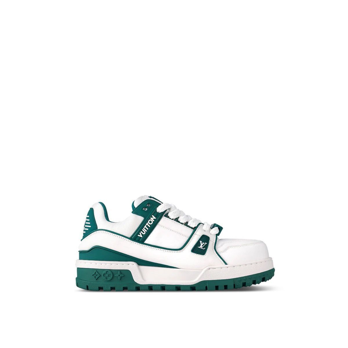 LV Trainer Maxi Sneaker in white/green