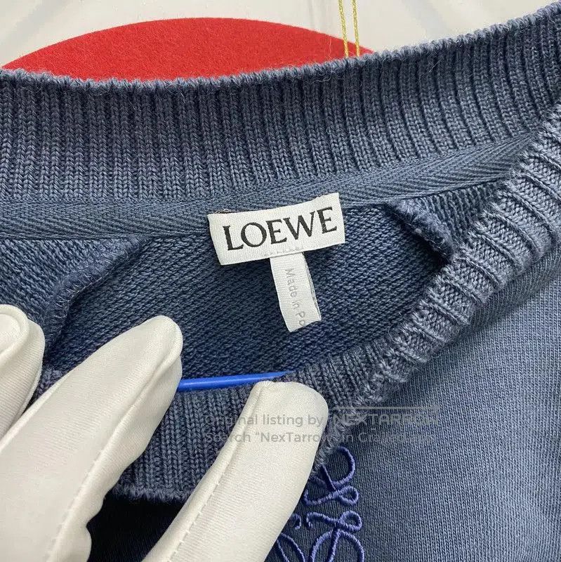 Loewe Loewe Blue Cotton Cropped Long Sleeve Sweatshirt . Size XS / US 0-2 / IT 36-38 - 3 Thumbnail