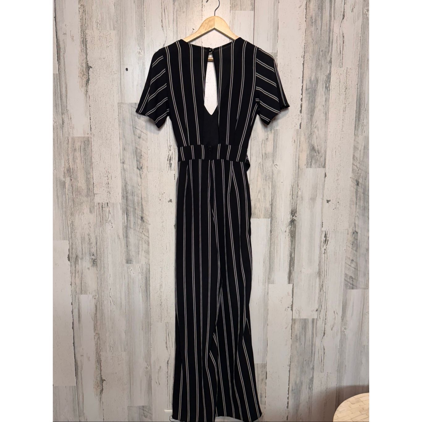 Other Crystal Doll Black White Striped Jumpsuit Size 7 – Belted Wi Size 28" / US 6 / IT 42 - 8 Thumbnail