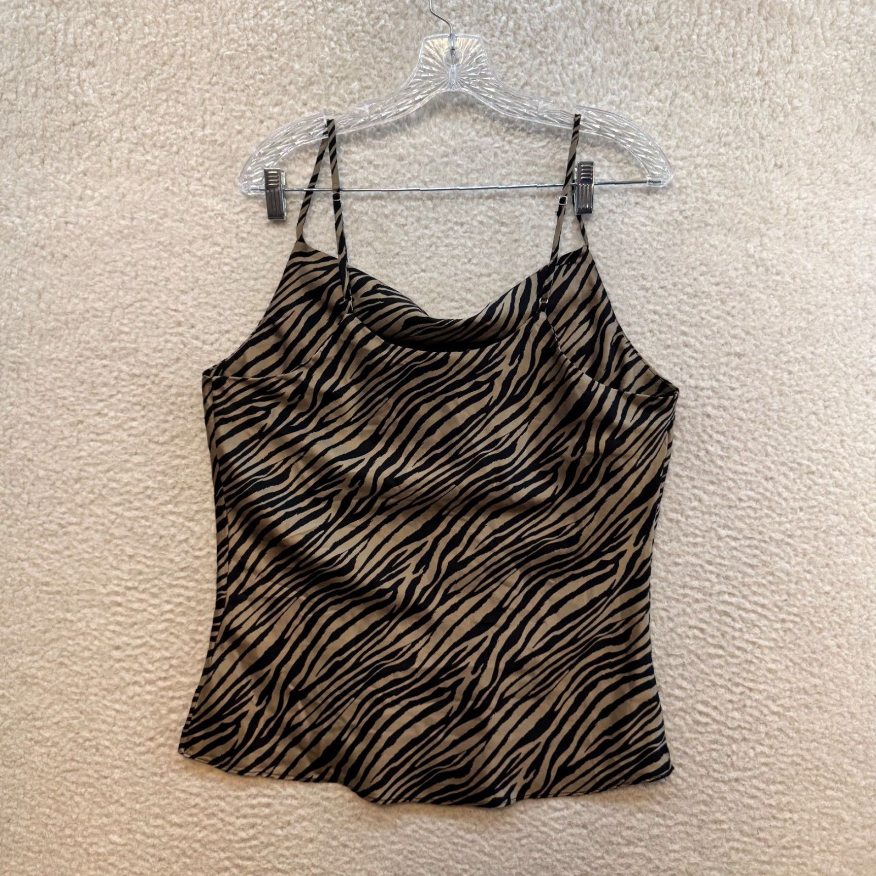 Vintage VINTAGE Y2K Camisole Tank Top XL Satin Zebra Animal Print Boho Grunge Shirt Womens Size XL / US 12-14 / IT 48-50 - 2 Thumbnail