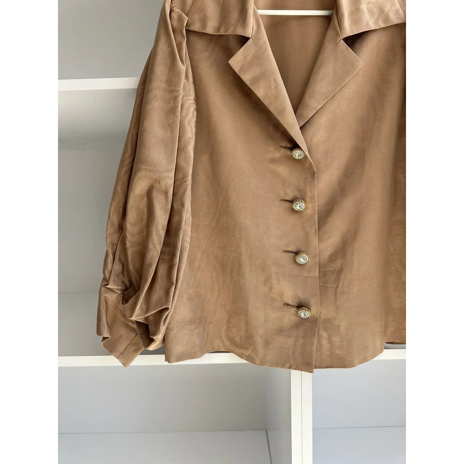 Saint Laurent Paris Vintage Saint Laurent Paris Rive Gauche Satin Blazer 80s Size L / US 10 / IT 46 - 5 Thumbnail