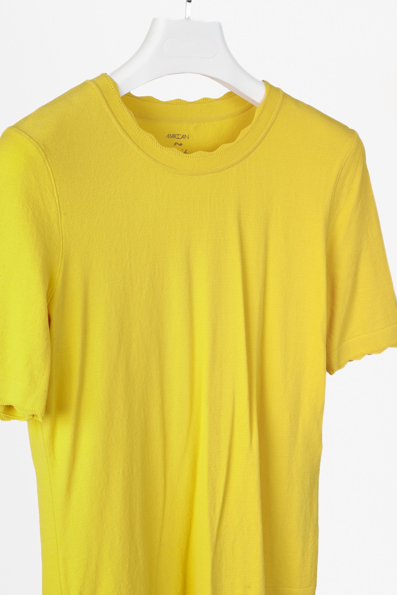 Other Marc Cain Yellow Knit Scalloped Tee Size L / US 10 / IT 46 - 3 Thumbnail