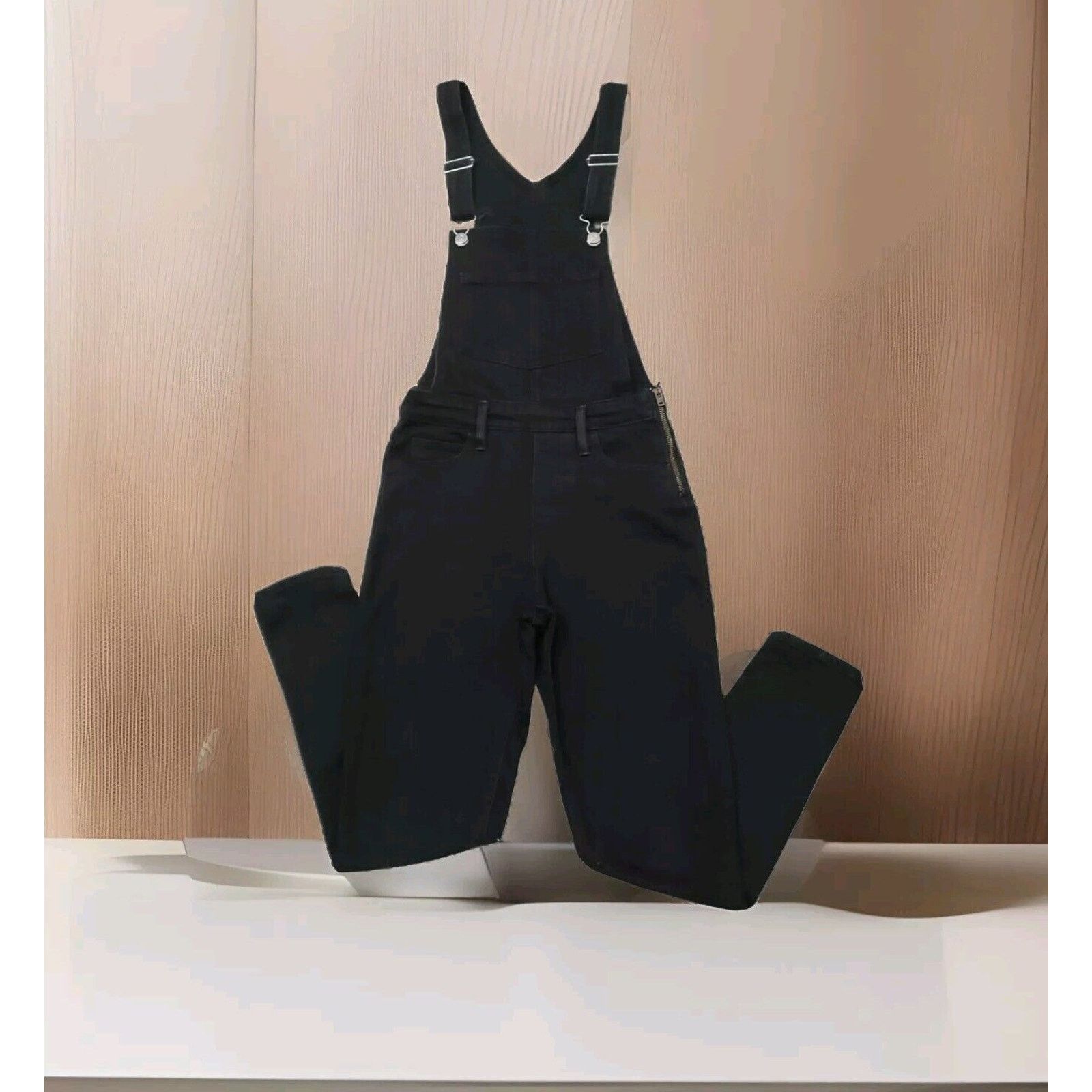Levi's Levi's Women's Skinny Stretch Bib Black Overalls Size 26 Size 26" / US 2 / IT 38 - 2 Thumbnail