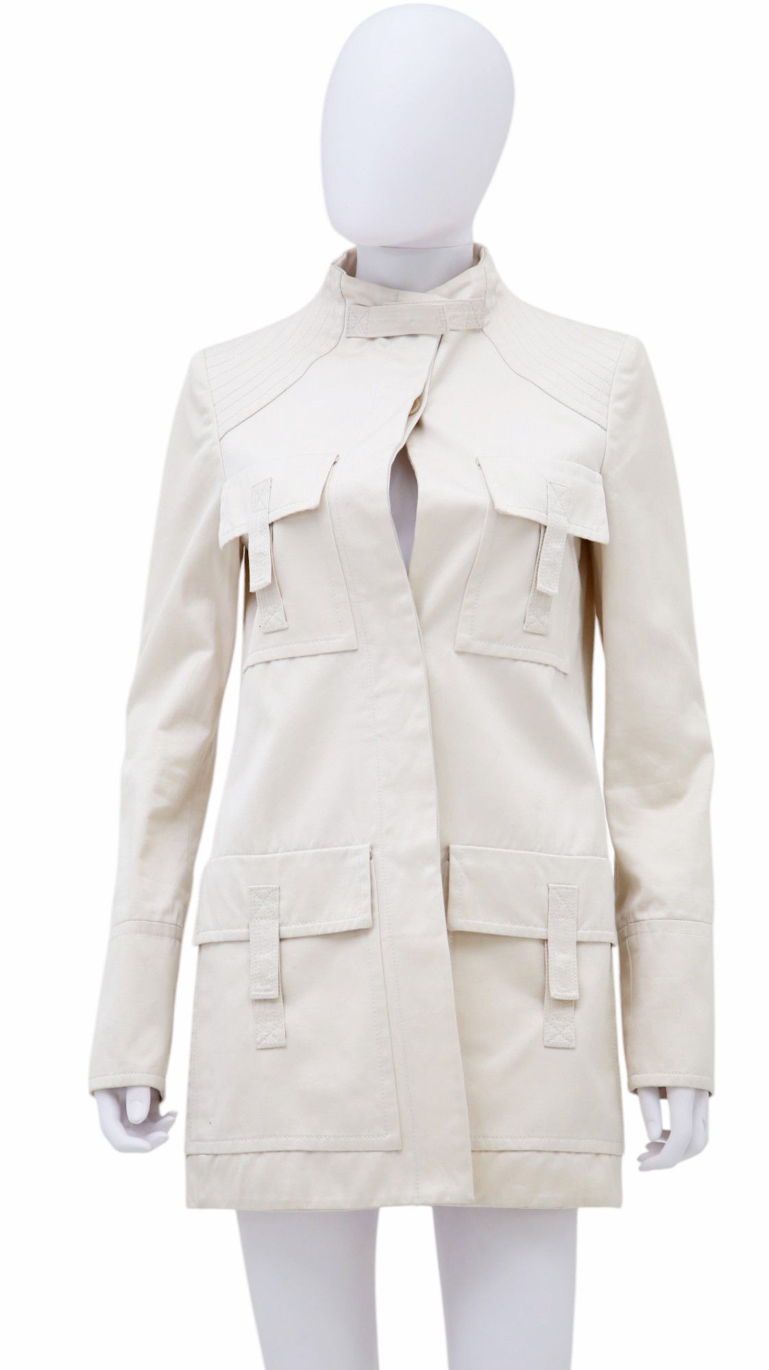 Gucci SS03 Multipocket White Coat Size S / US 4 / IT 40 - 1 Thumbnail
