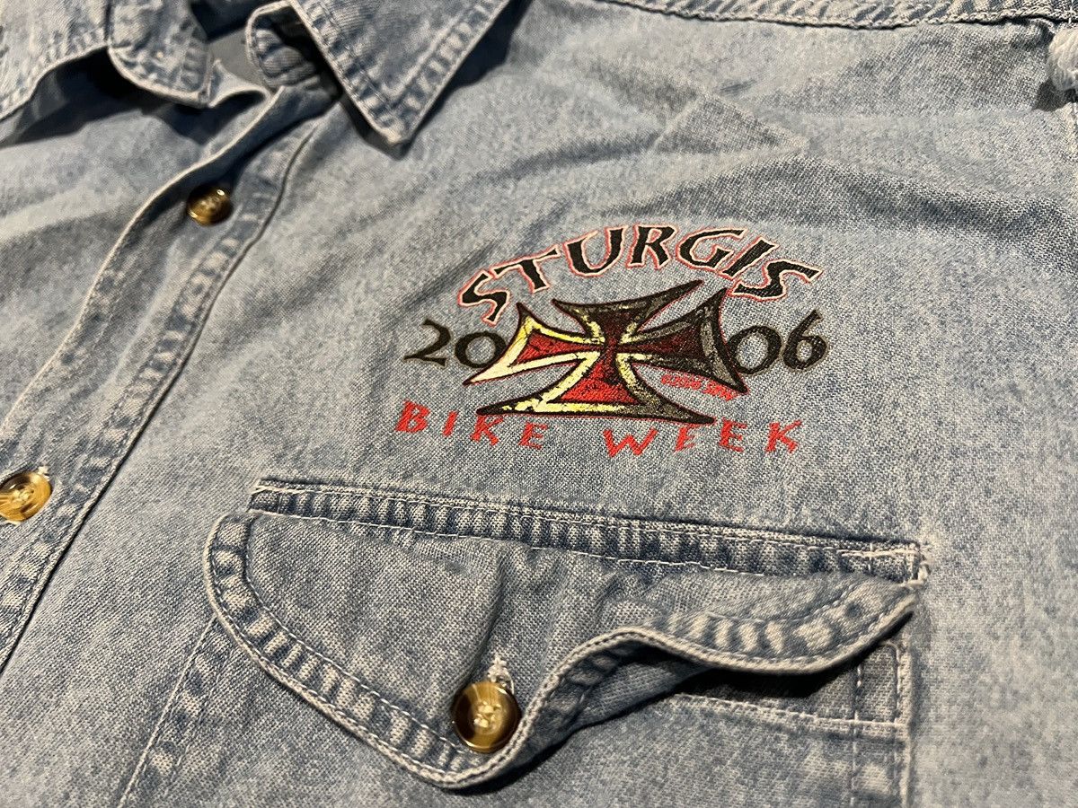 Vintage Thunder Threads Sturgis Bike Week 2006 Denim Button Cut Off Size US XL / EU 56 / 4 - 4 Thumbnail