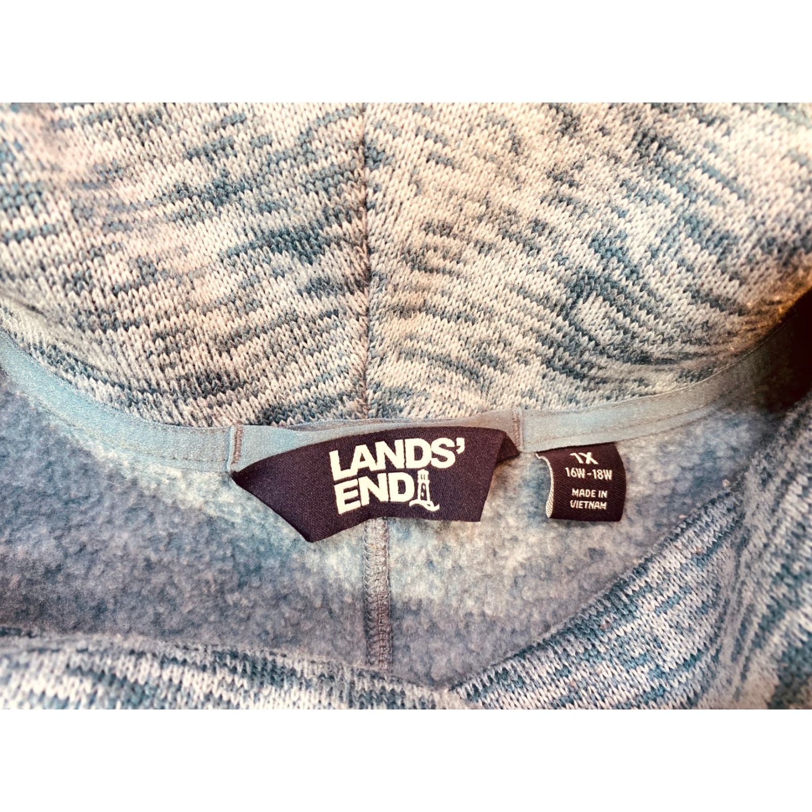 Lands' End Lands End Pullover Cowl Neck Tunic Sweater Women's XL Fleece Lined Blue Cozy Size XL / US 12-14 / IT 48-50 - 7 Thumbnail