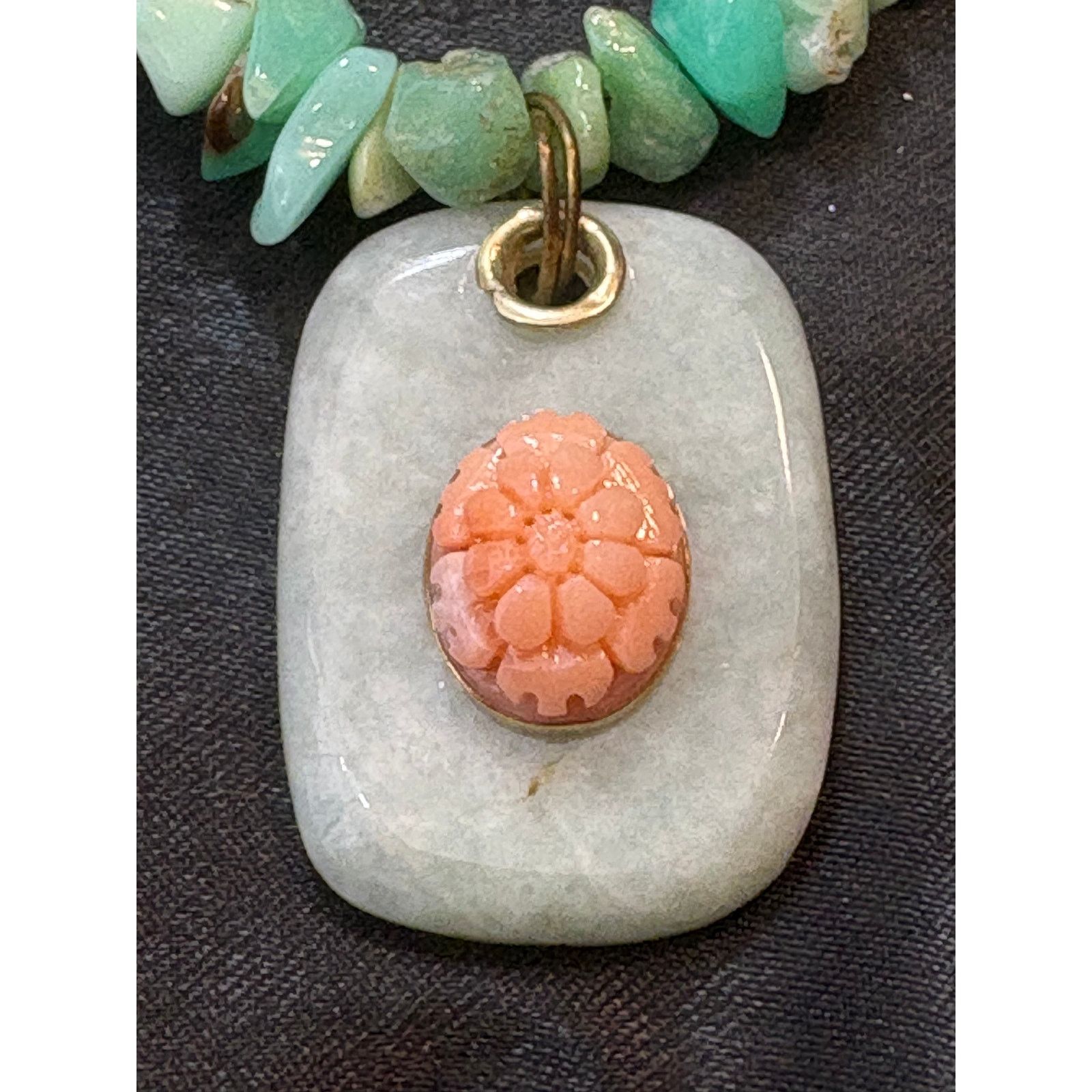 Other Vintage Jadeite Pendant Necklace 54g 1.25in Stone Size ONE SIZE - 1 Thumbnail