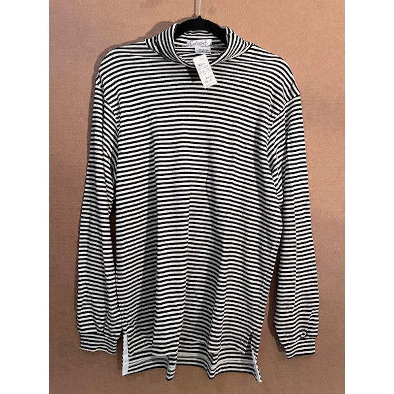 Other VTG 80s New Garfinckels Turtleneck Shirt Black Cream Stripe Size US L / EU 52-54 / 3 - 1 Thumbnail